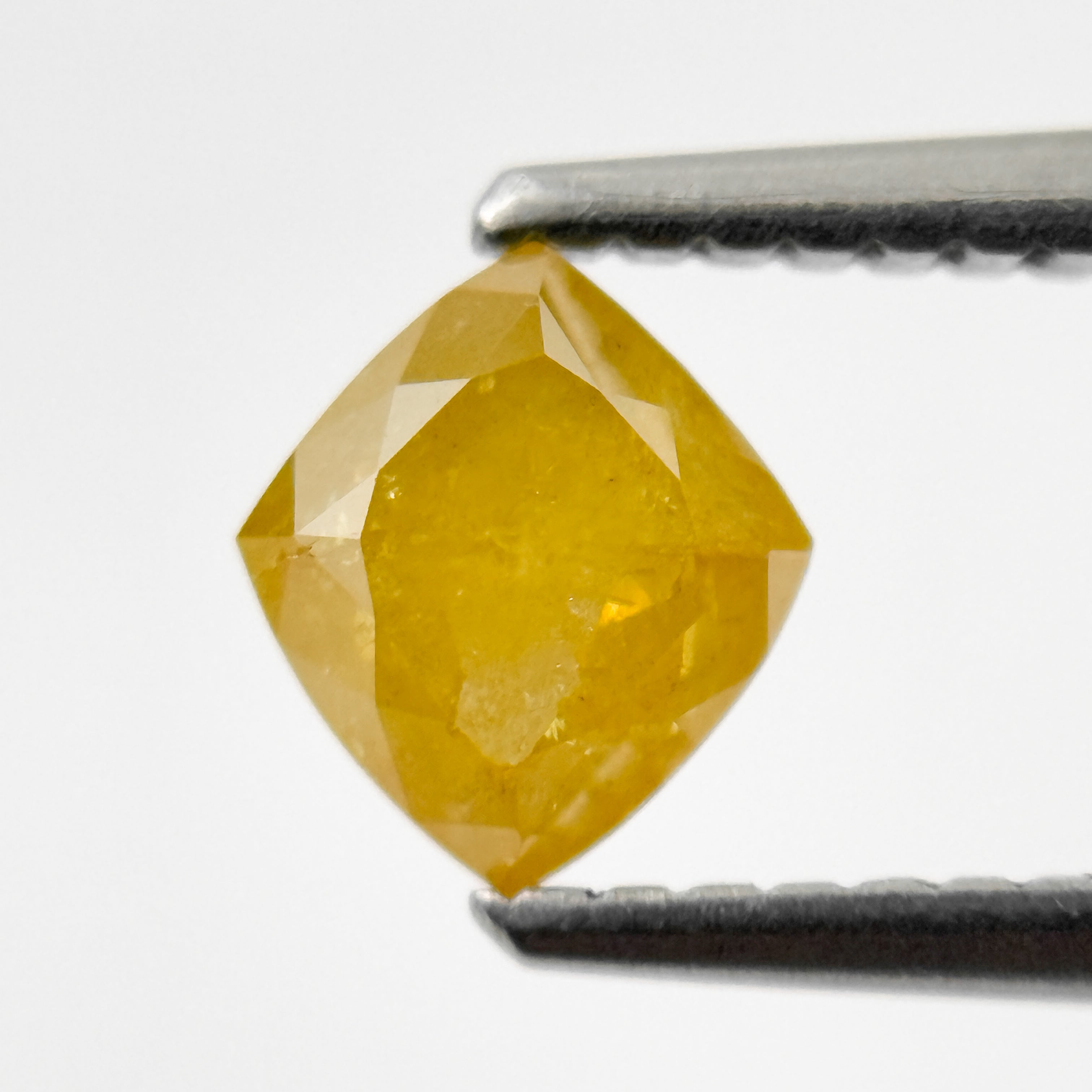 0.78 Ct Kite Rose Cut Yellow Natural Salt and Pepper Diamond