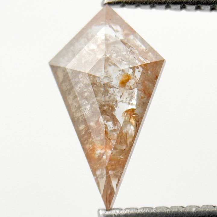 0.95 Ct Kite Rose Cut Orange Natural Salt and Pepper Diamond