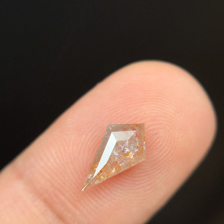 0.95 Ct Kite Rose Cut Orange Natural Salt and Pepper Diamond