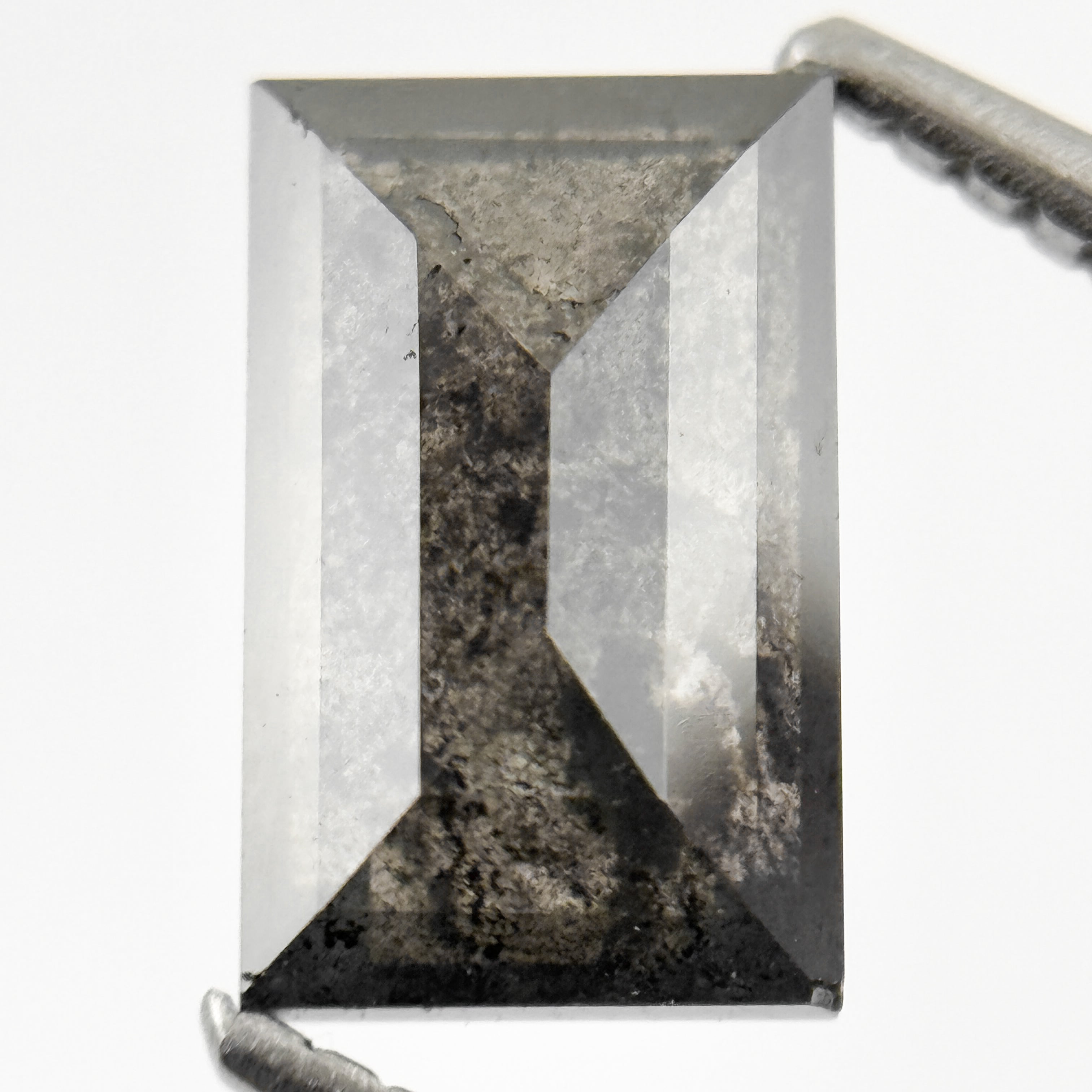 2.06 Ct Baguette Rose Cut Grey Natural Salt and Pepper Diamond