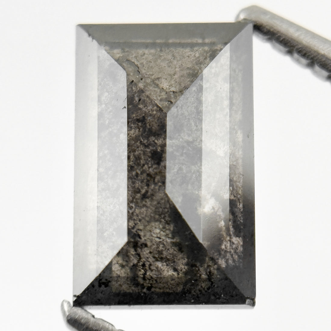 2.06 Ct Baguette Rose Cut Grey Natural Salt and Pepper Diamond