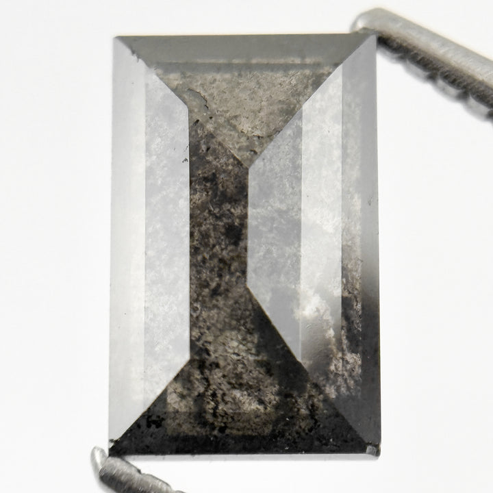 2.06 Ct Baguette Rose Cut Grey Natural Salt and Pepper Diamond