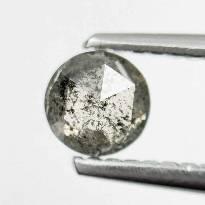 0.45 Ct Round Rose Cut Grey Natural Galaxy Diamond