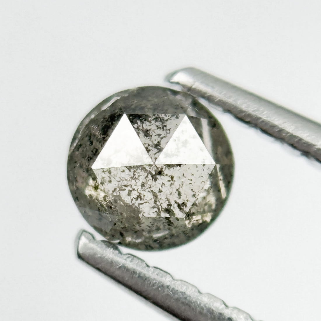 0.45 Ct Round Rose Cut Grey Natural Galaxy Diamond