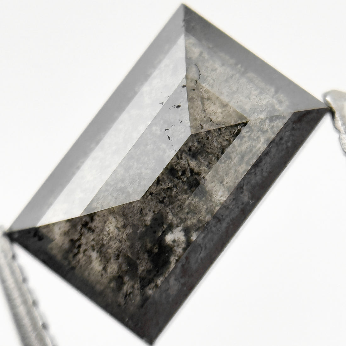 2.06 Ct Baguette Rose Cut Grey Natural Salt and Pepper Diamond