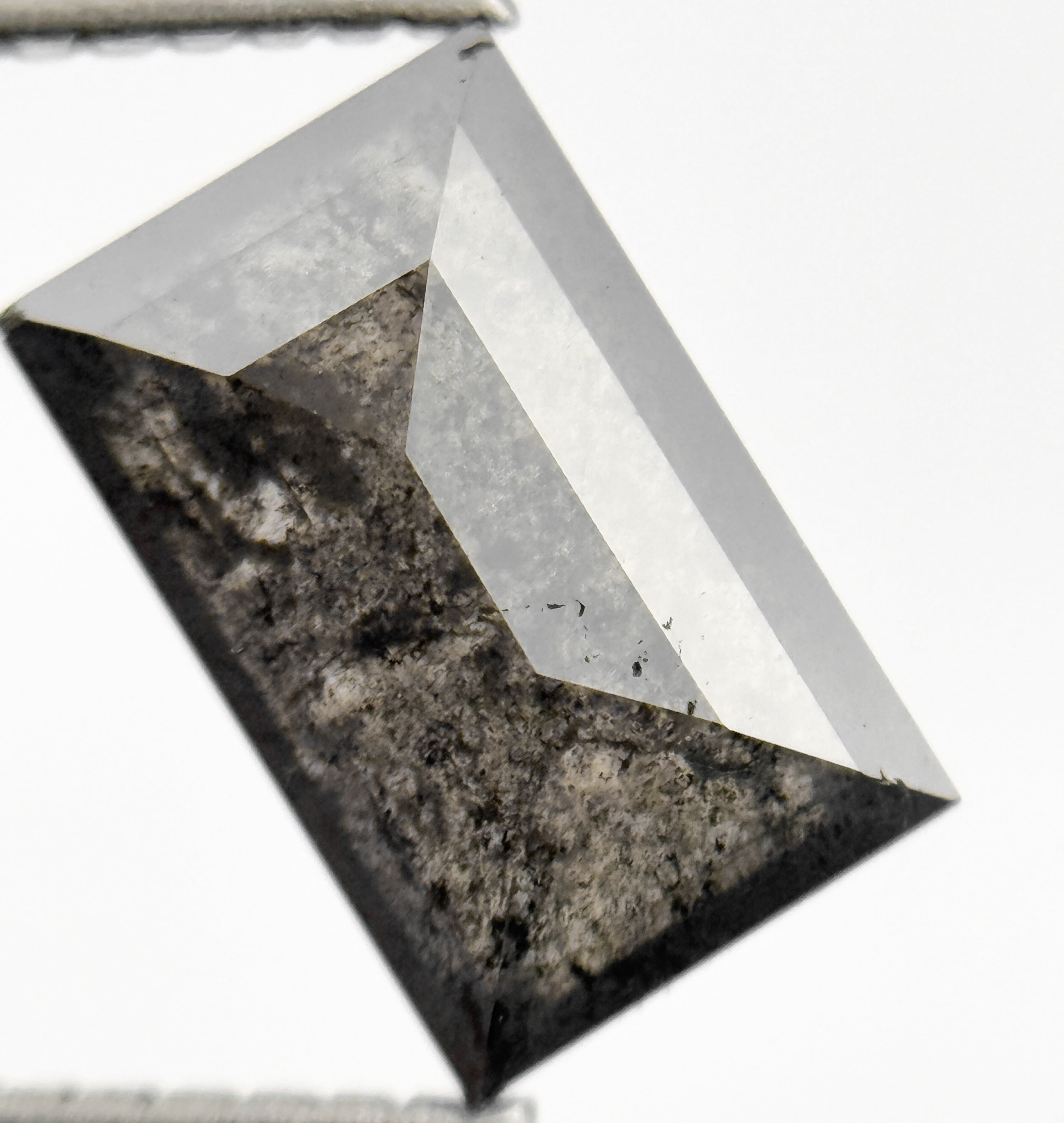 2.06 Ct Baguette Rose Cut Grey Natural Salt and Pepper Diamond