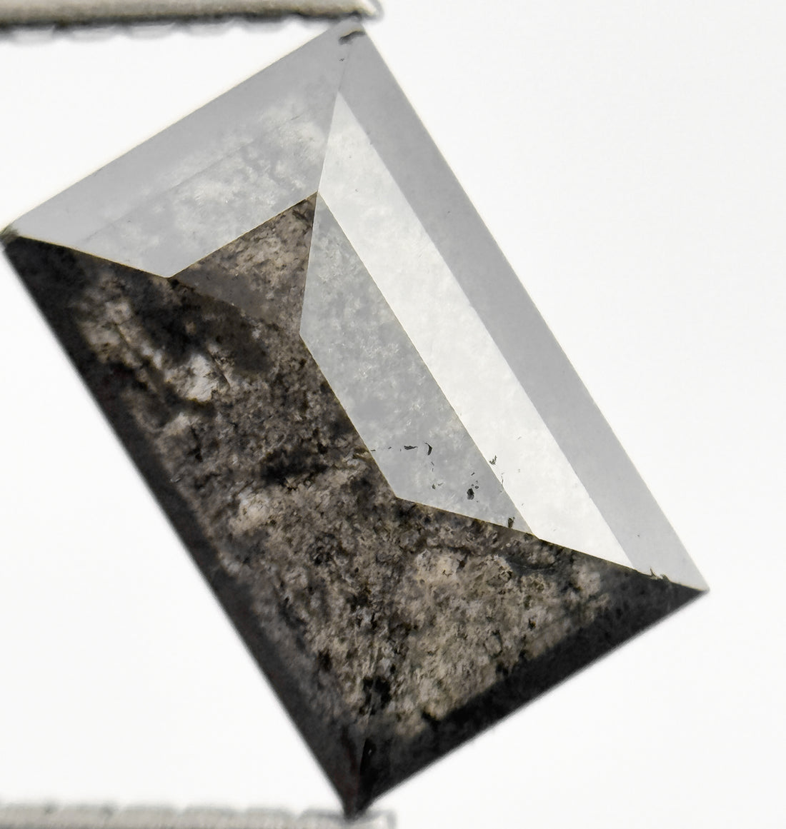 2.06 Ct Baguette Rose Cut Grey Natural Salt and Pepper Diamond
