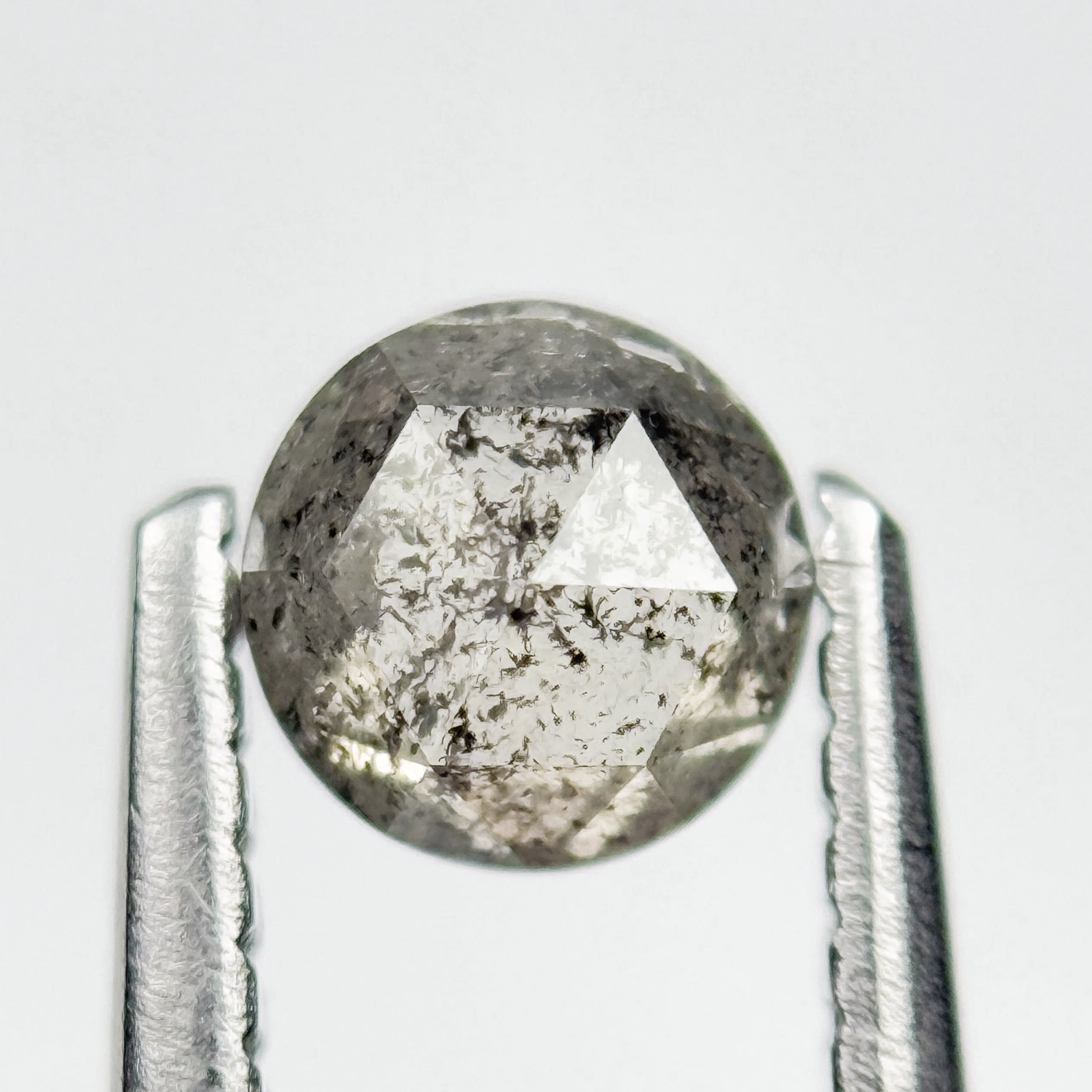 0.45 Ct Round Rose Cut Grey Natural Galaxy Diamond