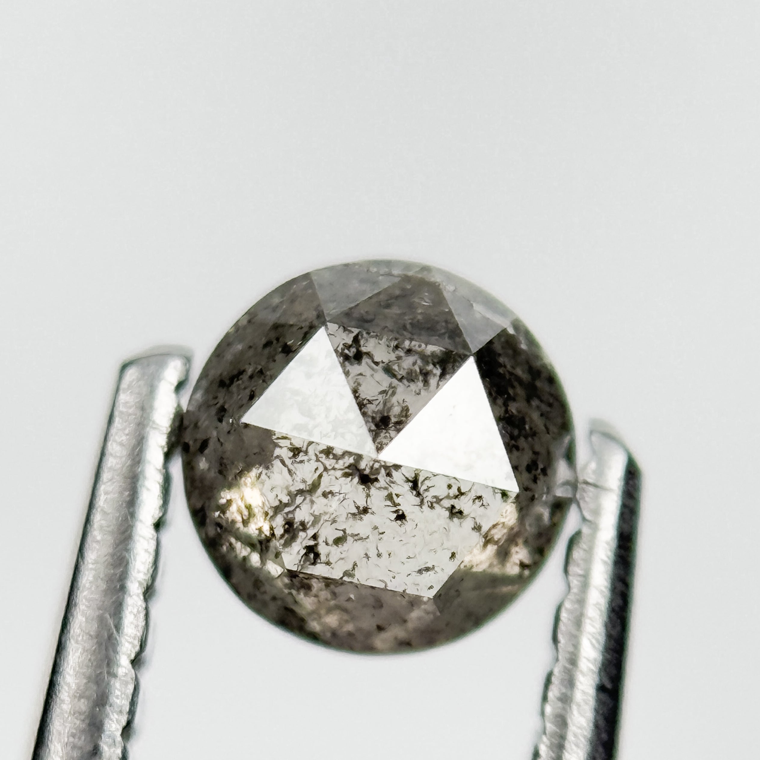 0.45 Ct Round Rose Cut Grey Natural Galaxy Diamond