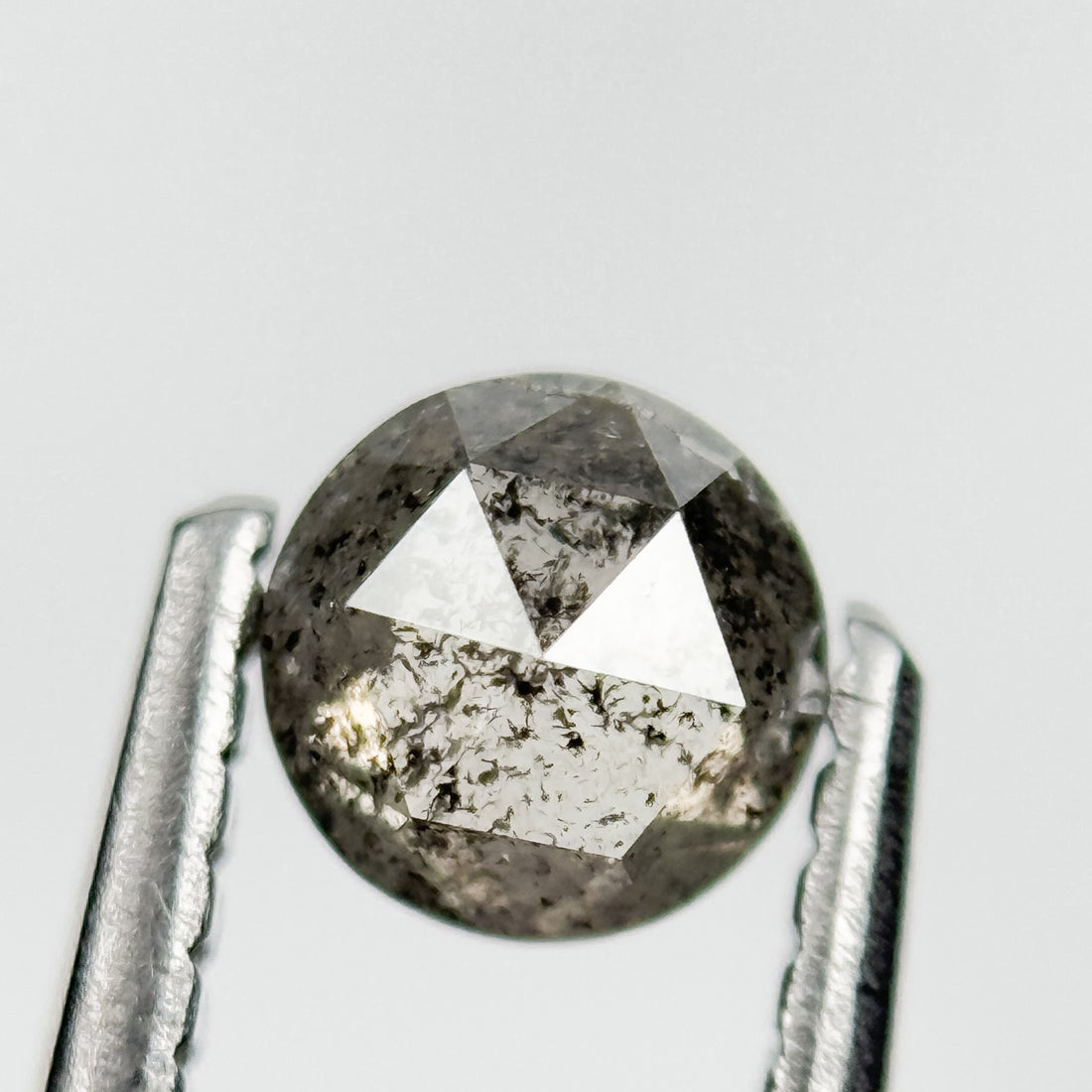 0.45 Ct Round Rose Cut Grey Natural Galaxy Diamond