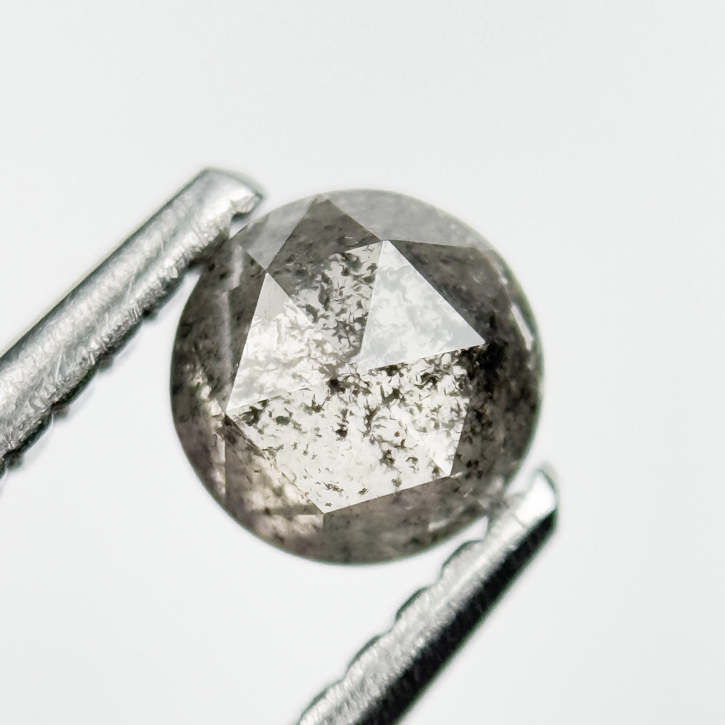 0.45 Ct Round Rose Cut Grey Natural Galaxy Diamond