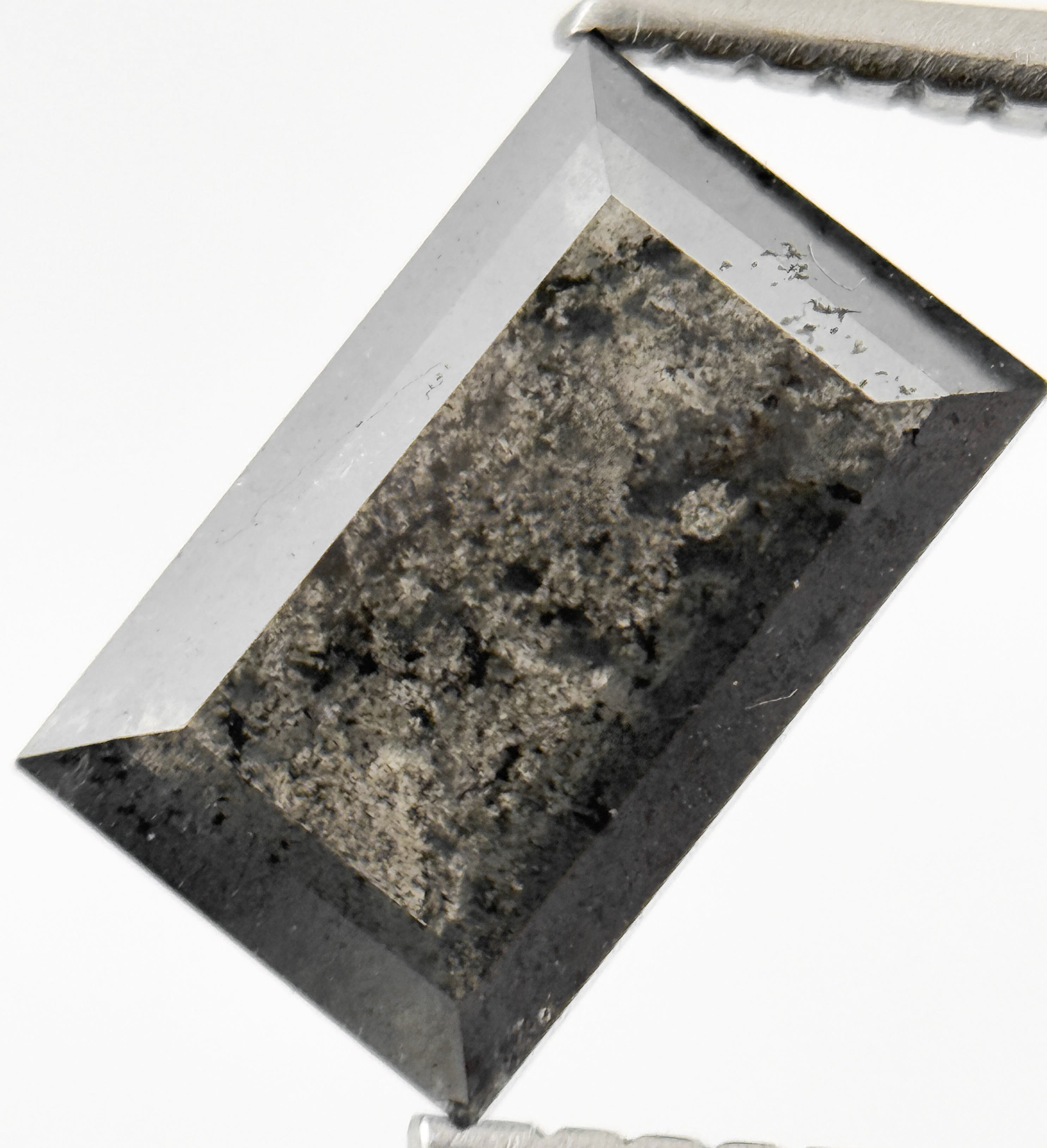 2.06 Ct Baguette Rose Cut Grey Natural Salt and Pepper Diamond