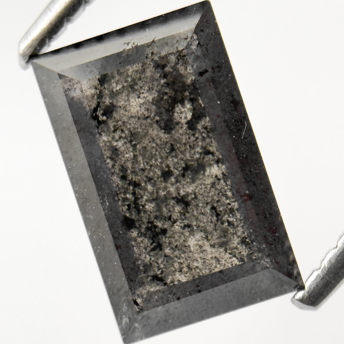 2.06 Ct Baguette Rose Cut Grey Natural Salt and Pepper Diamond