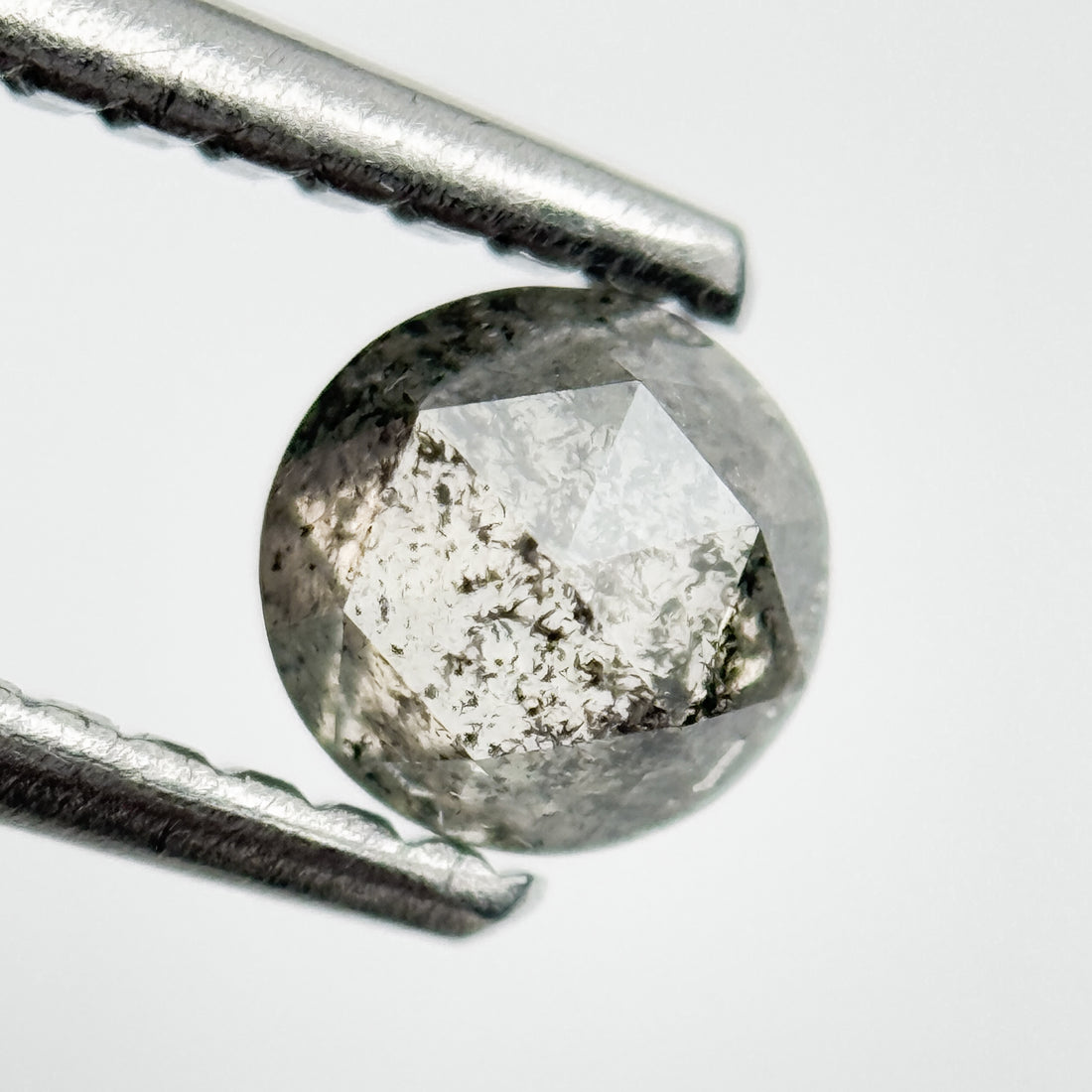 0.45 Ct Round Rose Cut Grey Natural Galaxy Diamond