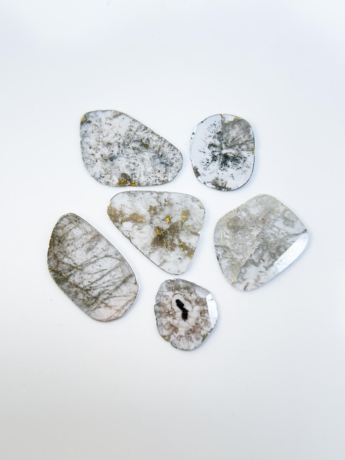 2.72 Ct Slice Rose Cut Grey Natural Salt and Pepper Diamond