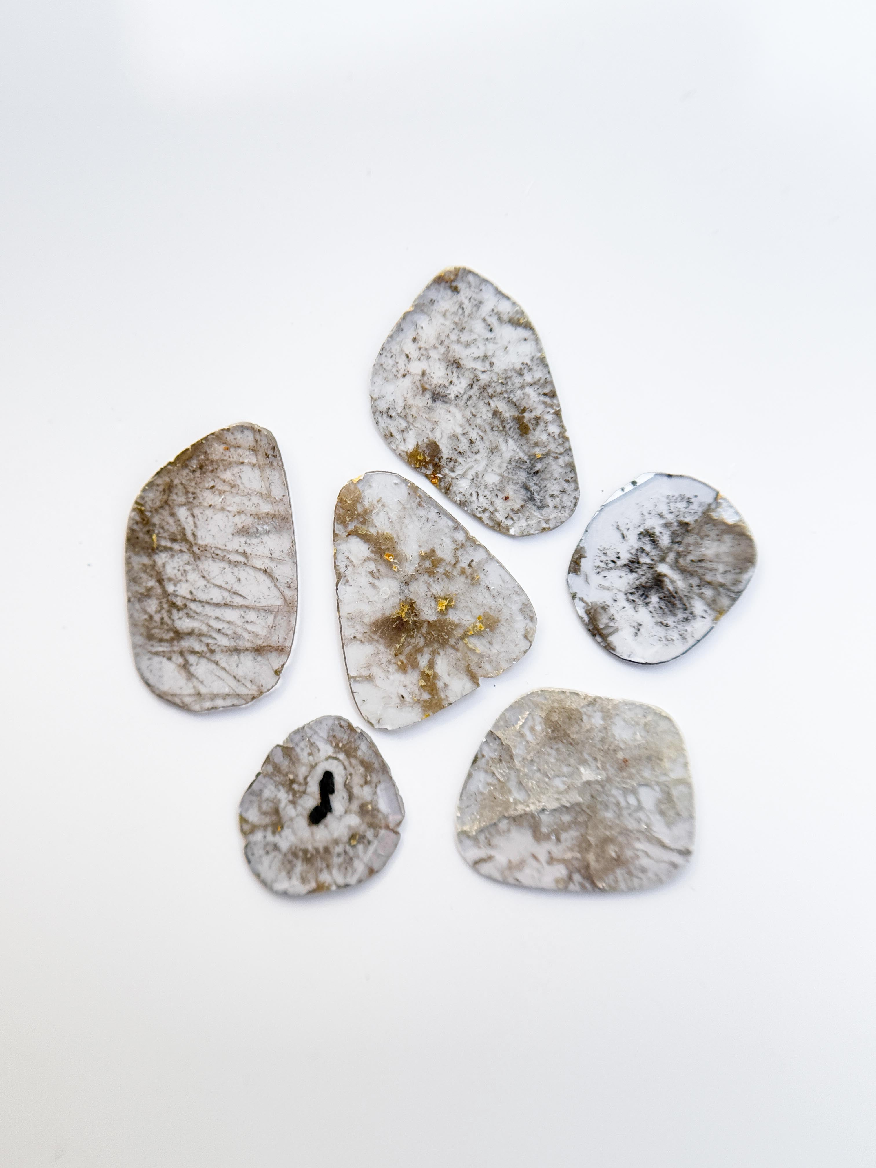 2.72 Ct Slice Rose Cut Grey Natural Salt and Pepper Diamond