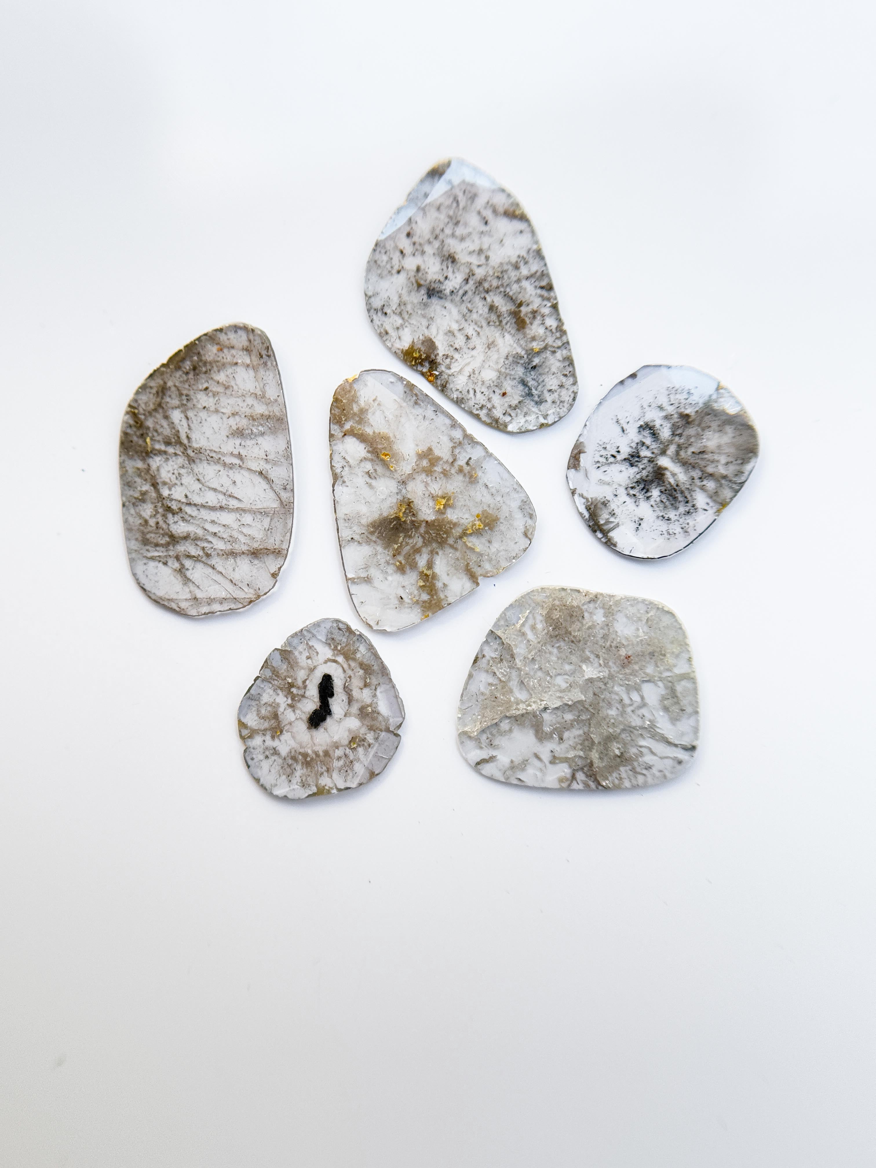 2.72 Ct Slice Rose Cut Grey Natural Salt and Pepper Diamond