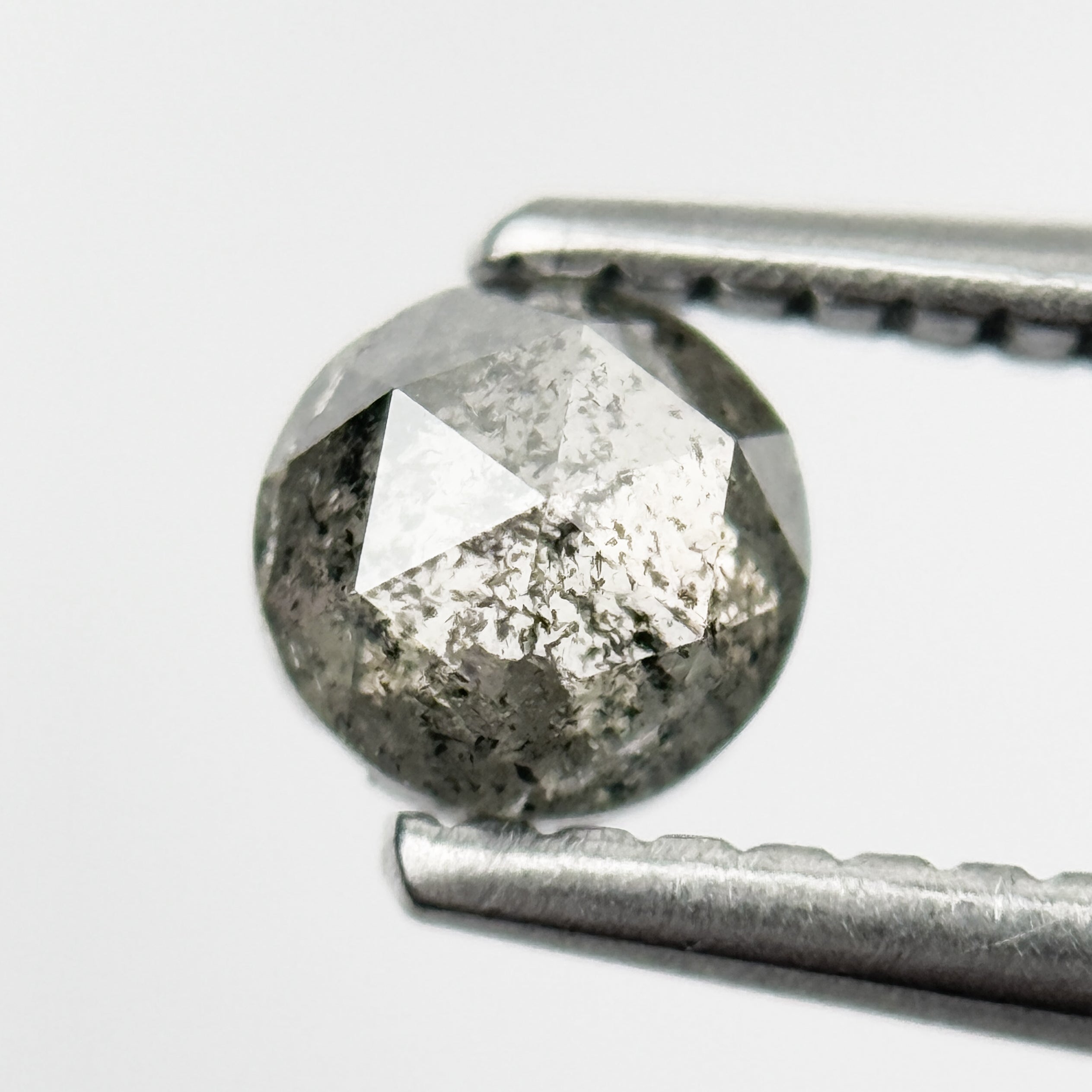 0.45 Ct Round Rose Cut Grey Natural Galaxy Diamond