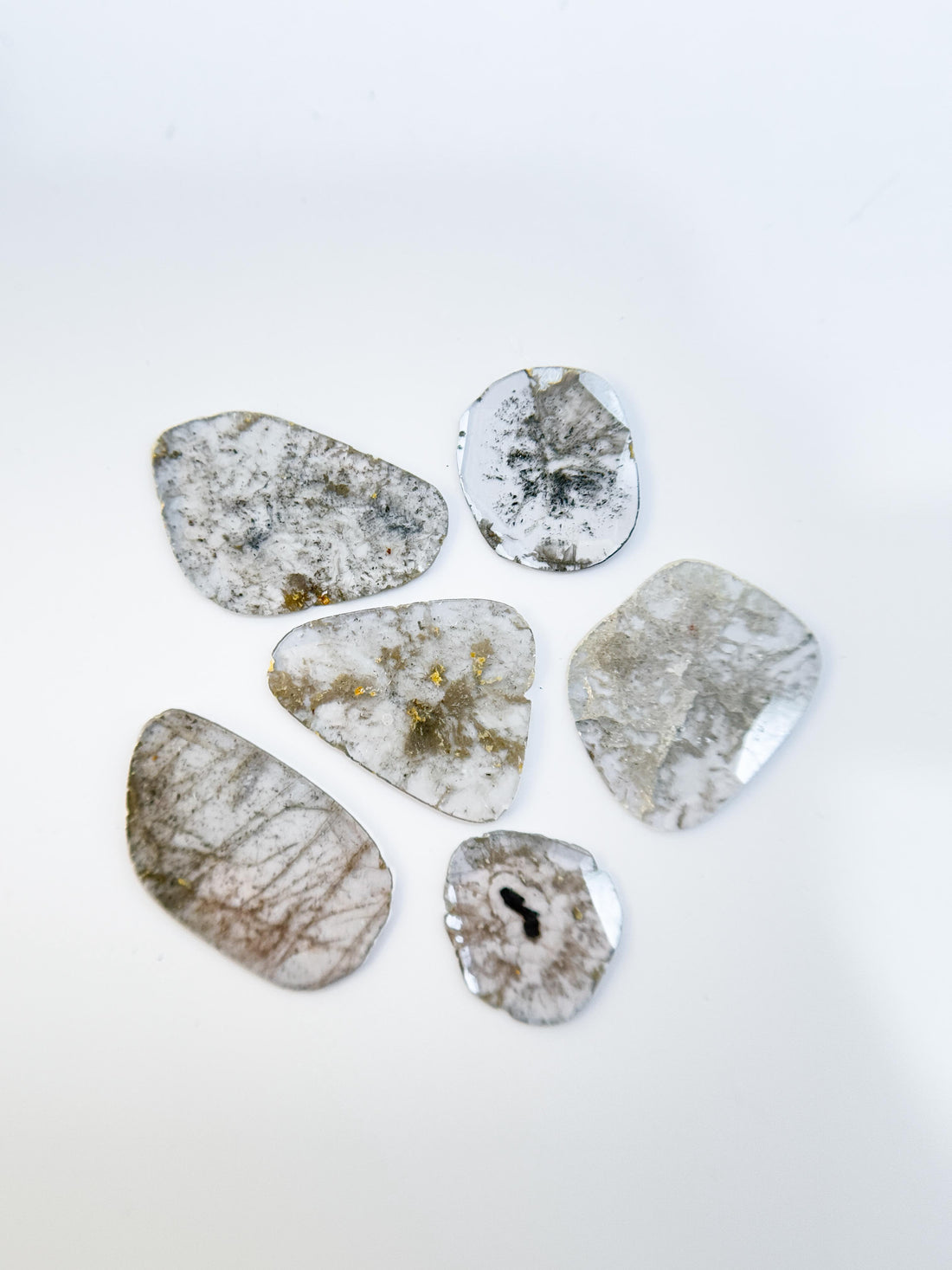 2.72 Ct Slice Rose Cut Grey Natural Salt and Pepper Diamond