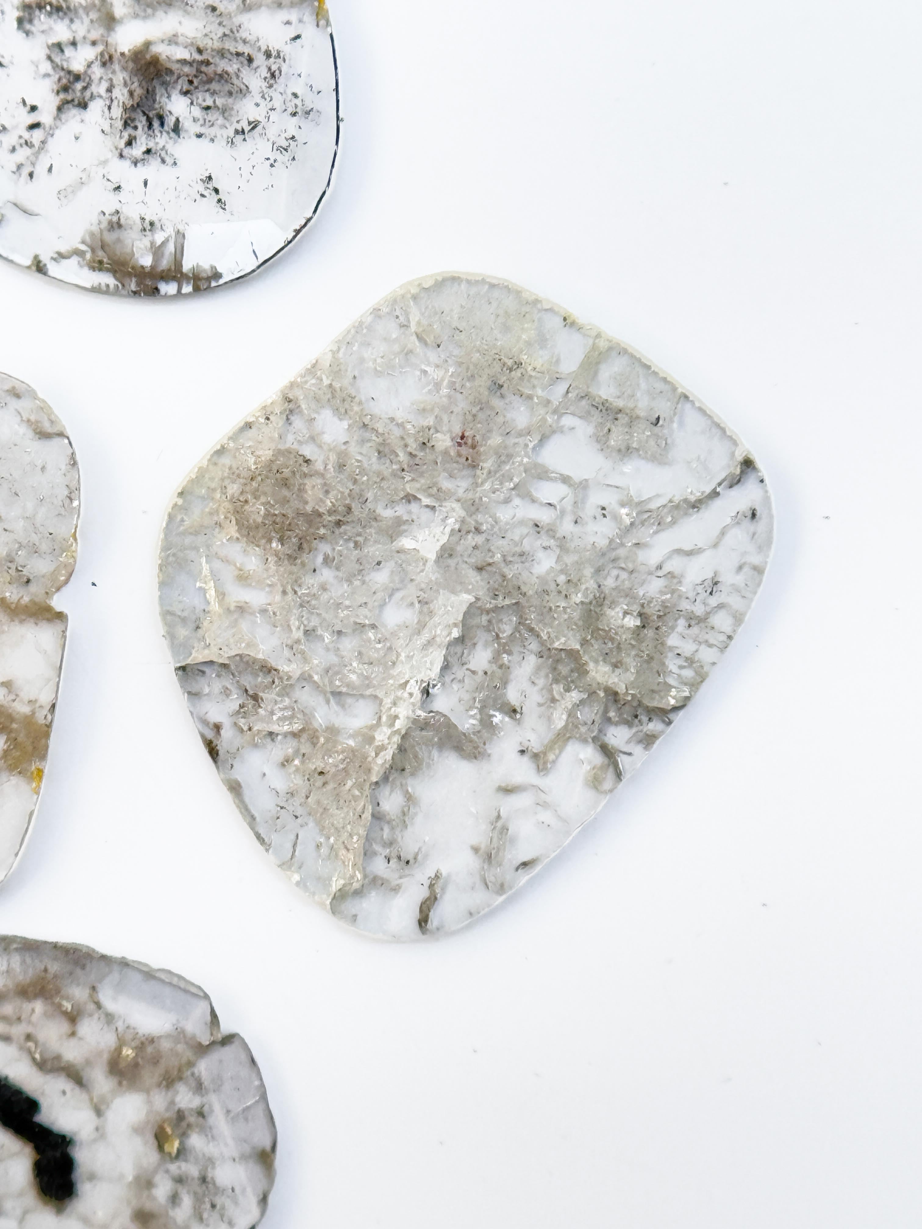 2.72 Ct Slice Rose Cut Grey Natural Salt and Pepper Diamond