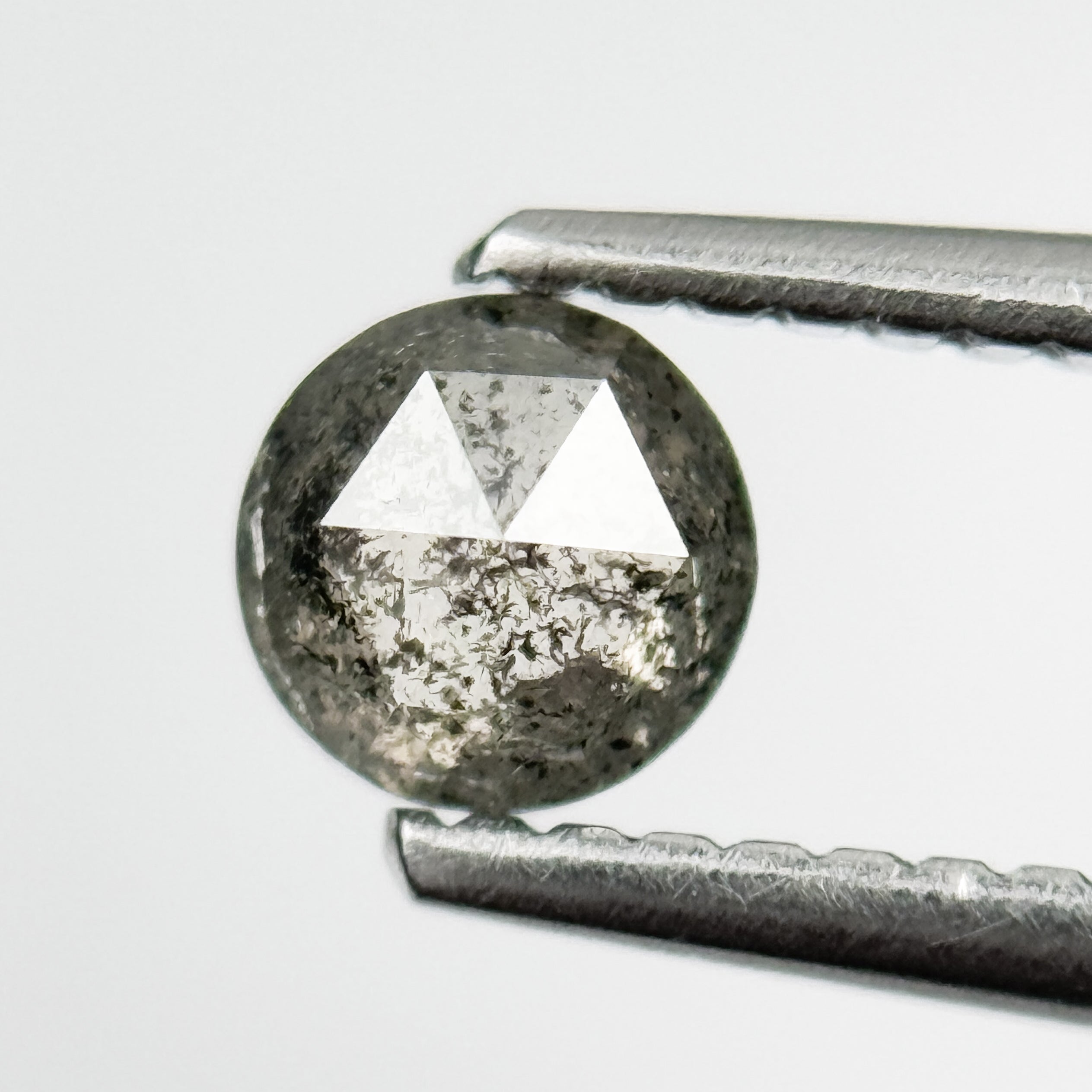 0.45 Ct Round Rose Cut Grey Natural Galaxy Diamond