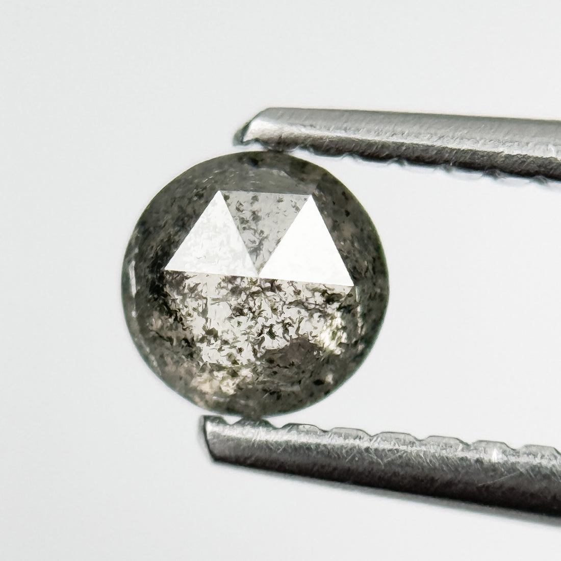 0.45 Ct Round Rose Cut Grey Natural Galaxy Diamond