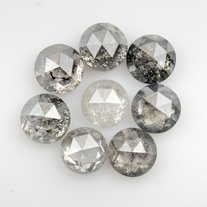 3 MM Round Rose Cut Grey Natural Galaxy Diamond