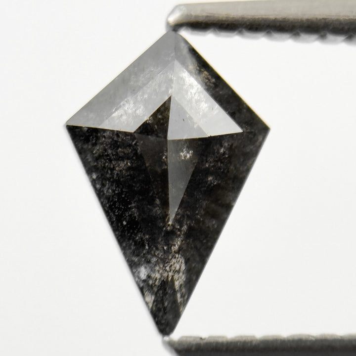 0.96 Ct Kite Rose Cut Black Natural Salt and Pepper Diamond