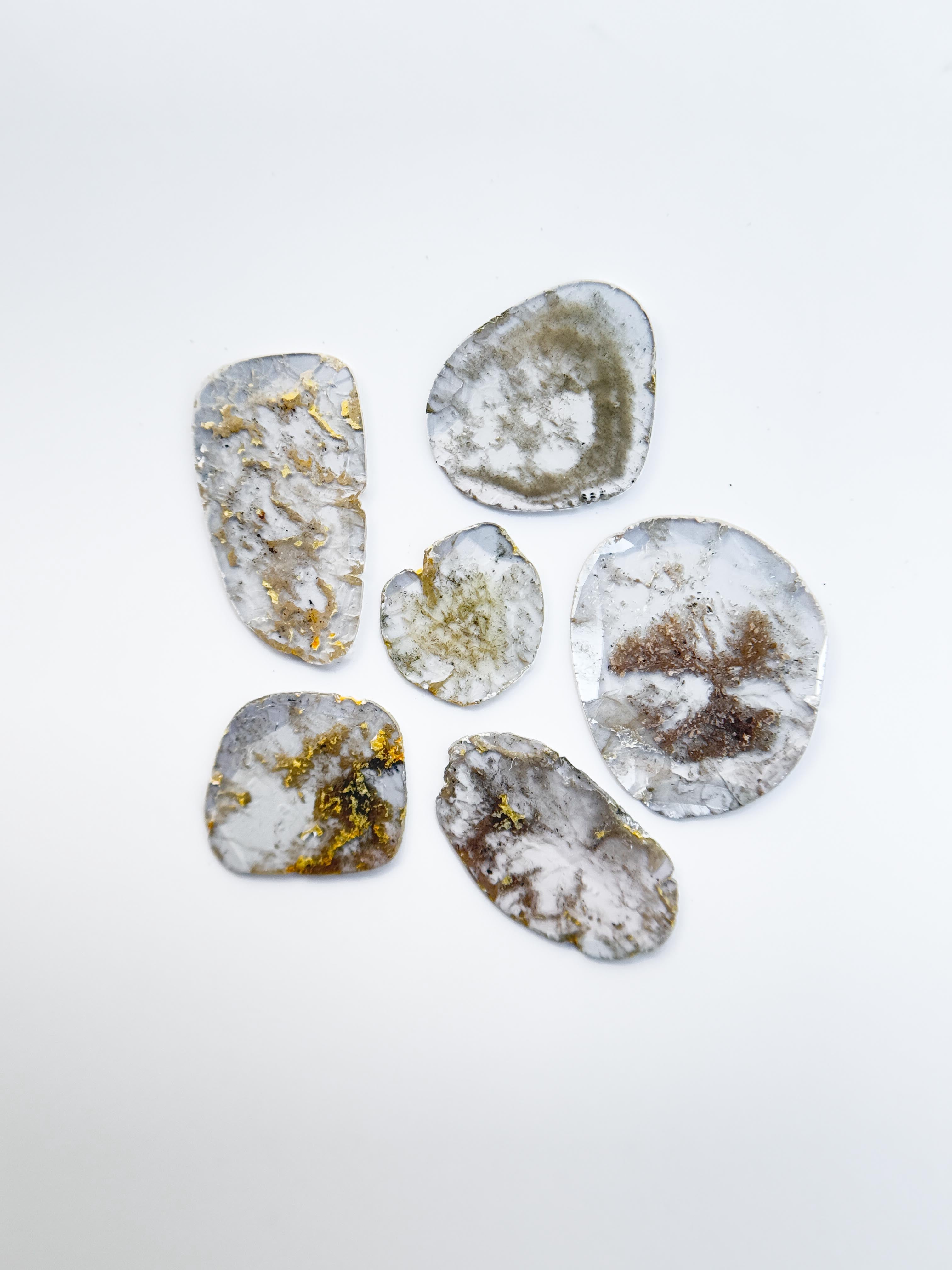 2.91 Ct Slice Rose Cut Grey Natural Salt and Pepper Diamond