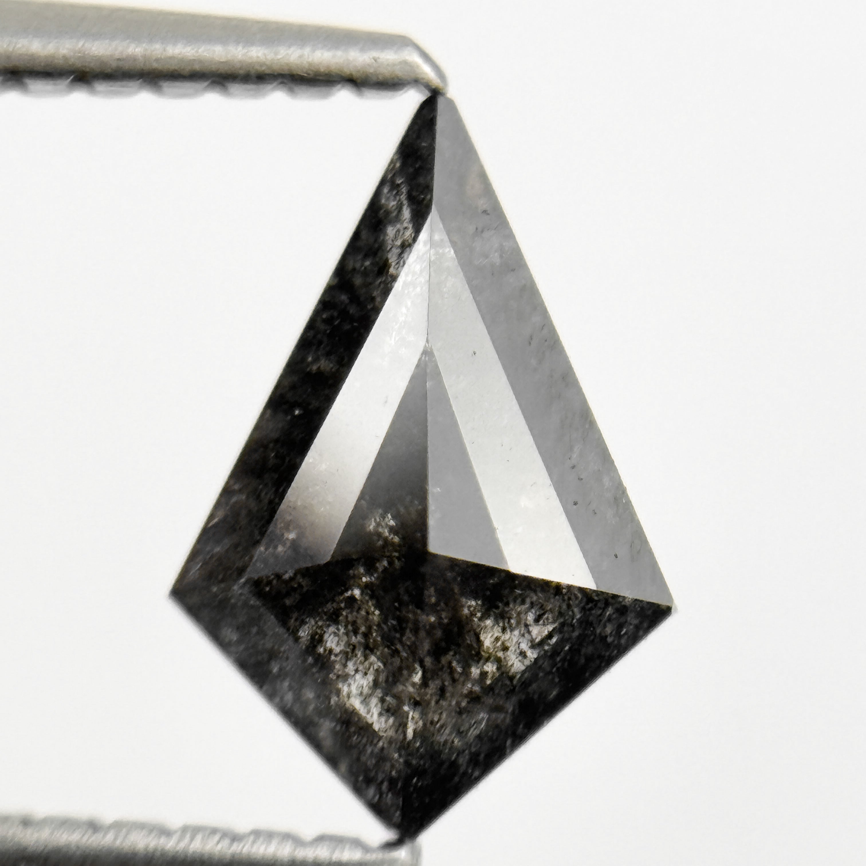 0.96 Ct Kite Rose Cut Black Natural Salt and Pepper Diamond