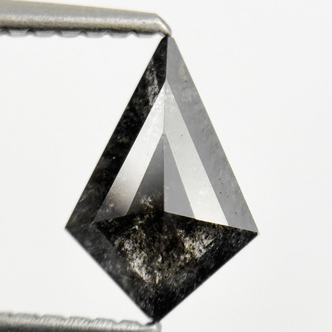 0.96 Ct Kite Rose Cut Black Natural Salt and Pepper Diamond