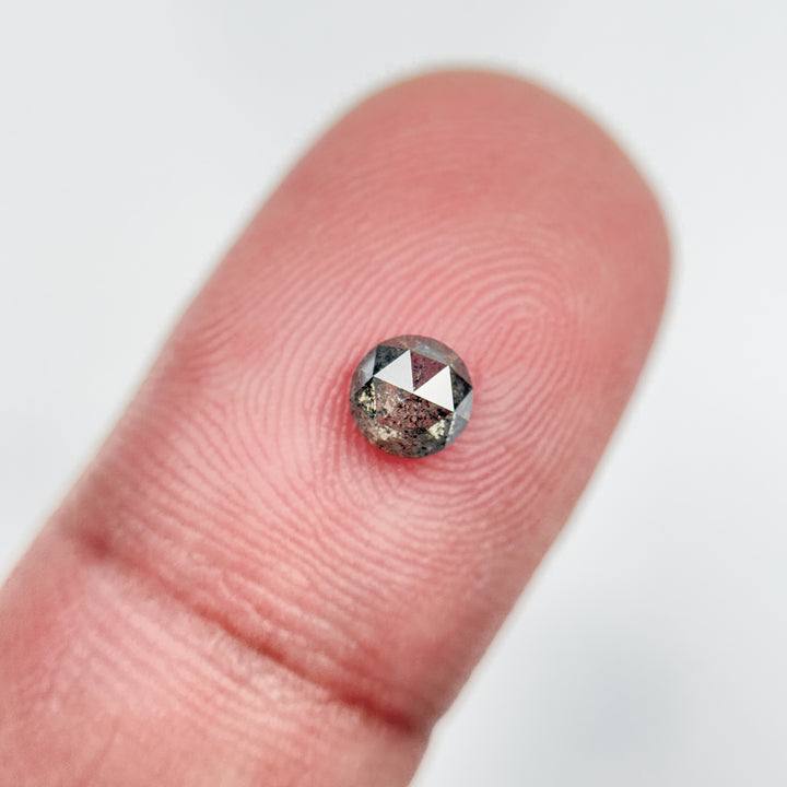 0.45 Ct Round Rose Cut Grey Natural Galaxy Diamond