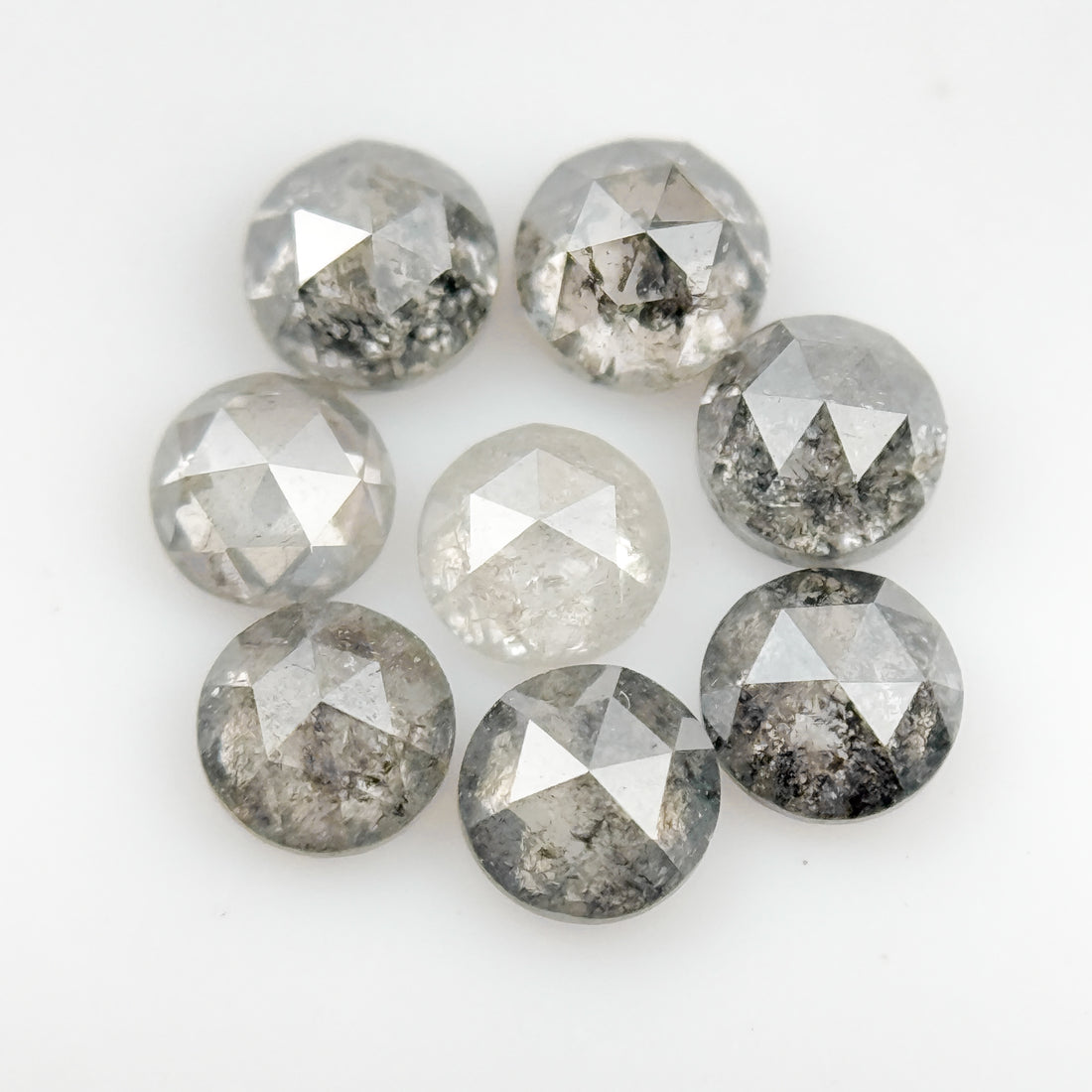 3 MM Round Rose Cut Grey Natural Galaxy Diamond