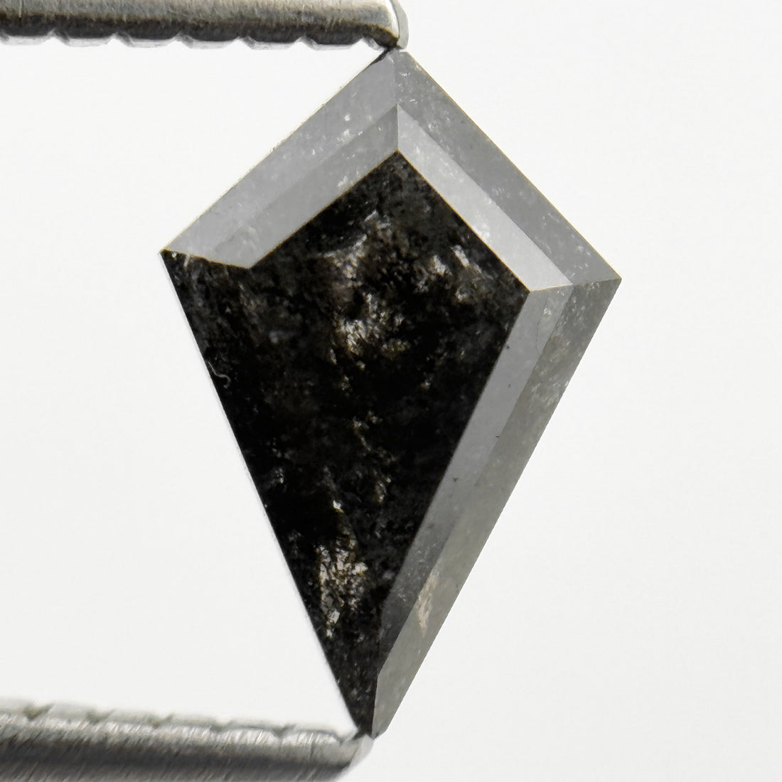 0.96 Ct Kite Rose Cut Black Natural Salt and Pepper Diamond
