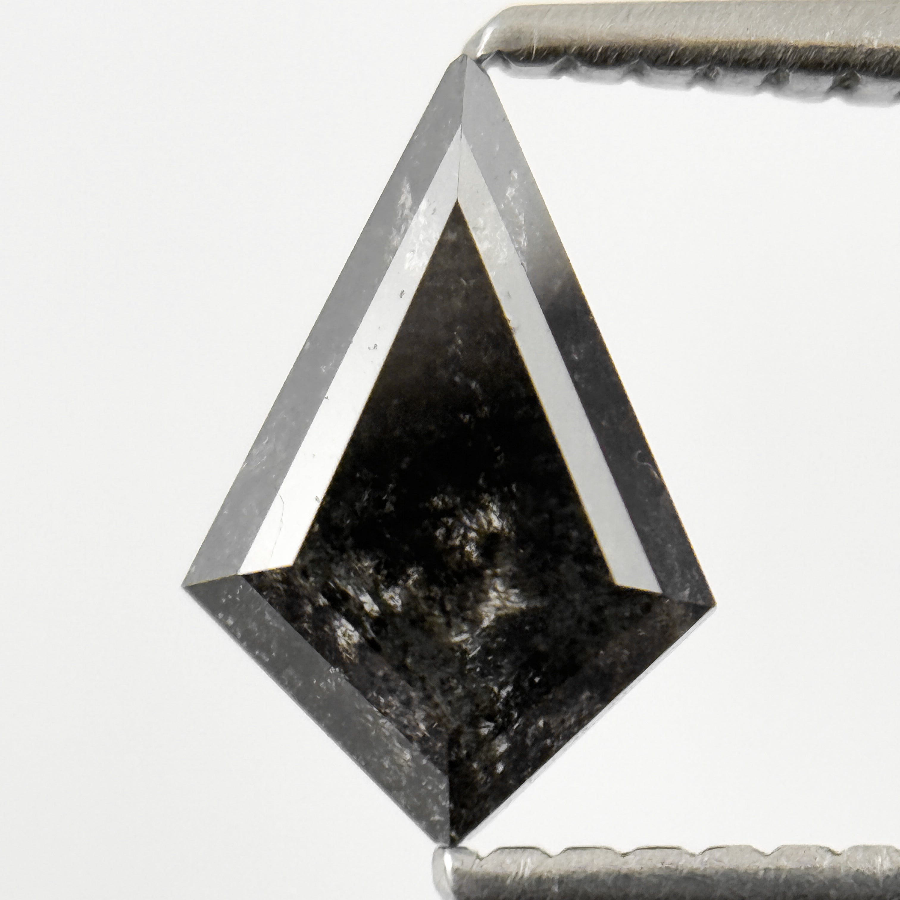 0.96 Ct Kite Rose Cut Black Natural Salt and Pepper Diamond