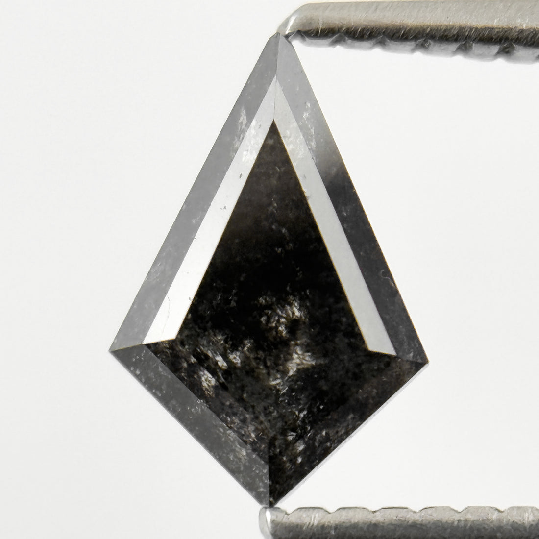 0.96 Ct Kite Rose Cut Black Natural Salt and Pepper Diamond