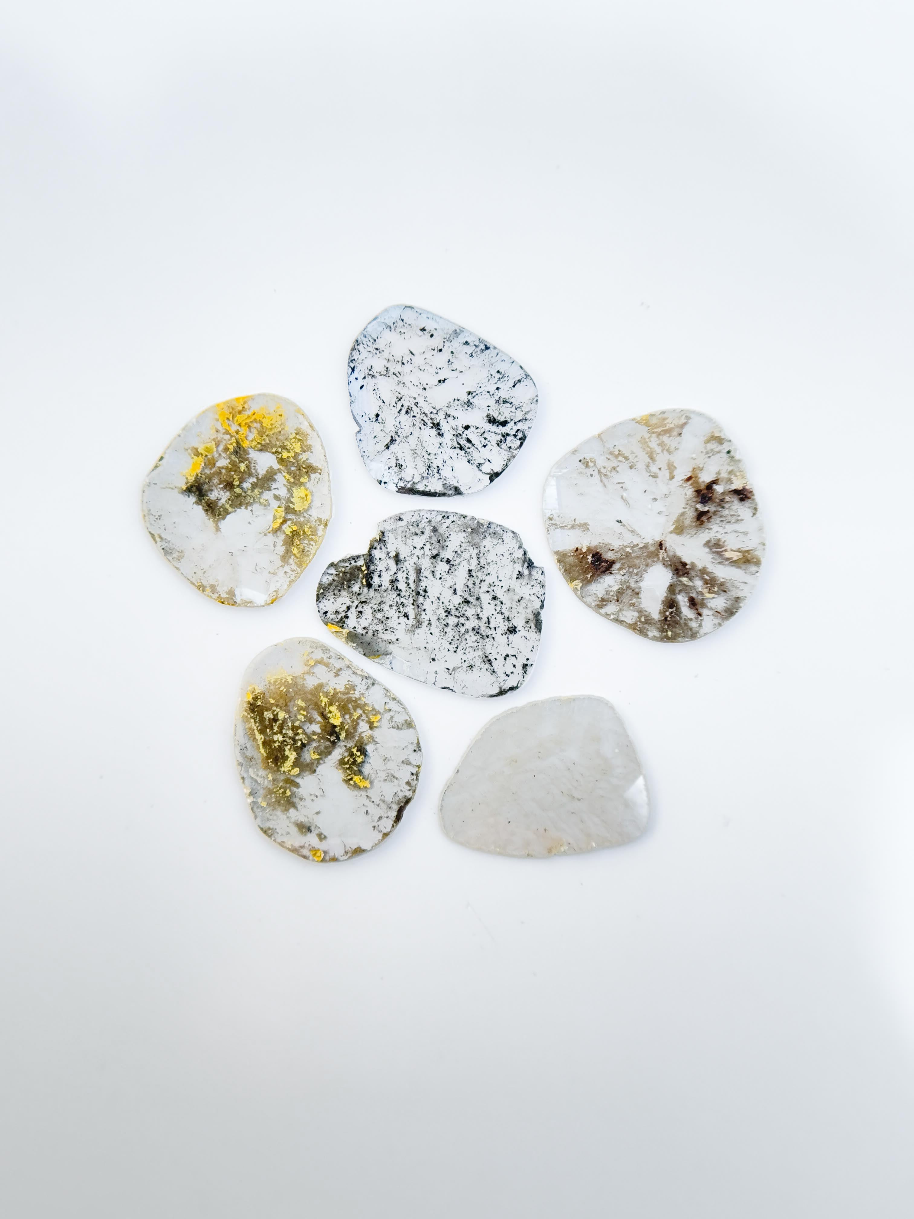 2.57 Ct Slice Rose Cut Grey Natural Salt and Pepper Diamond