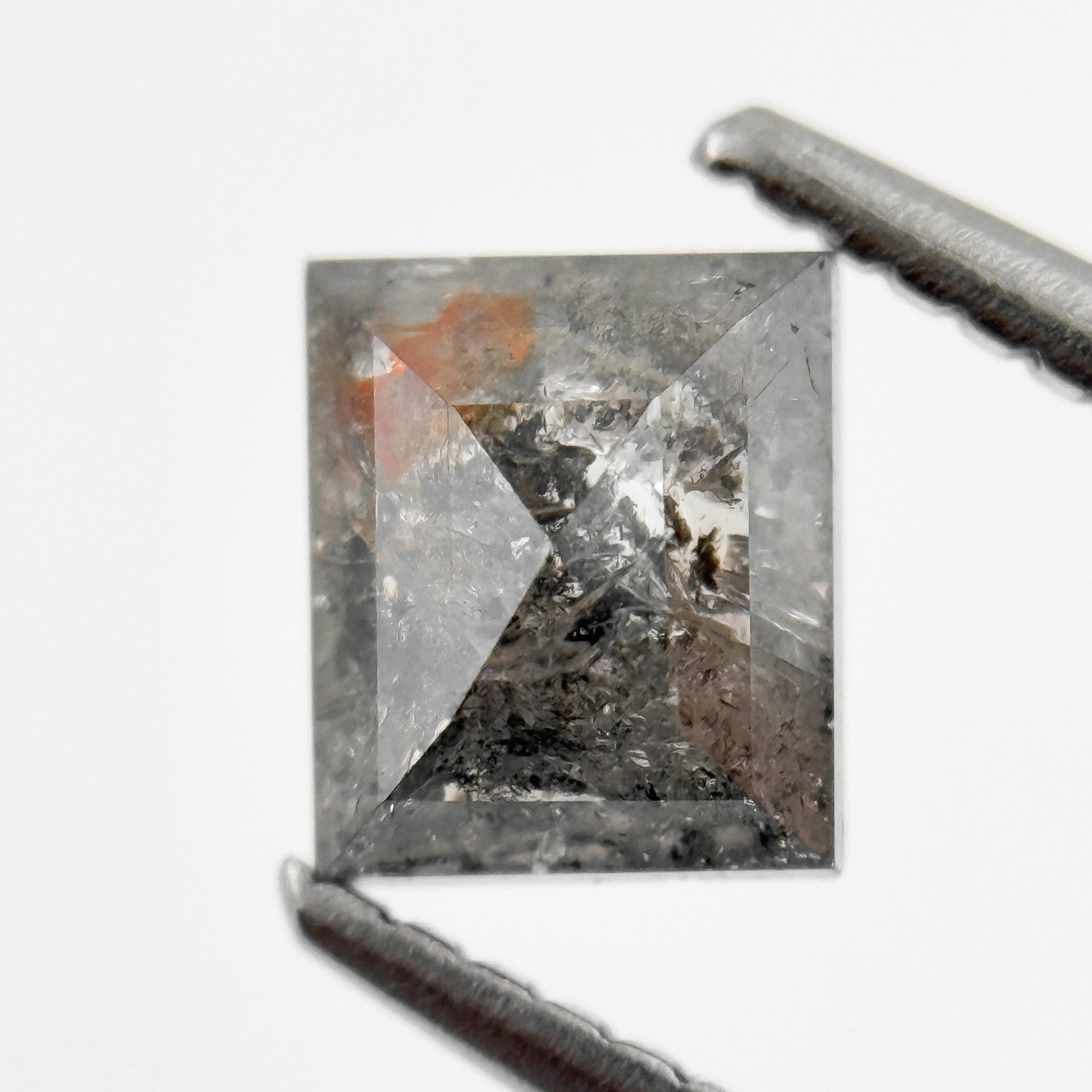1.25 Ct Baguette Rose Cut Grey Natural Salt and Pepper Diamond