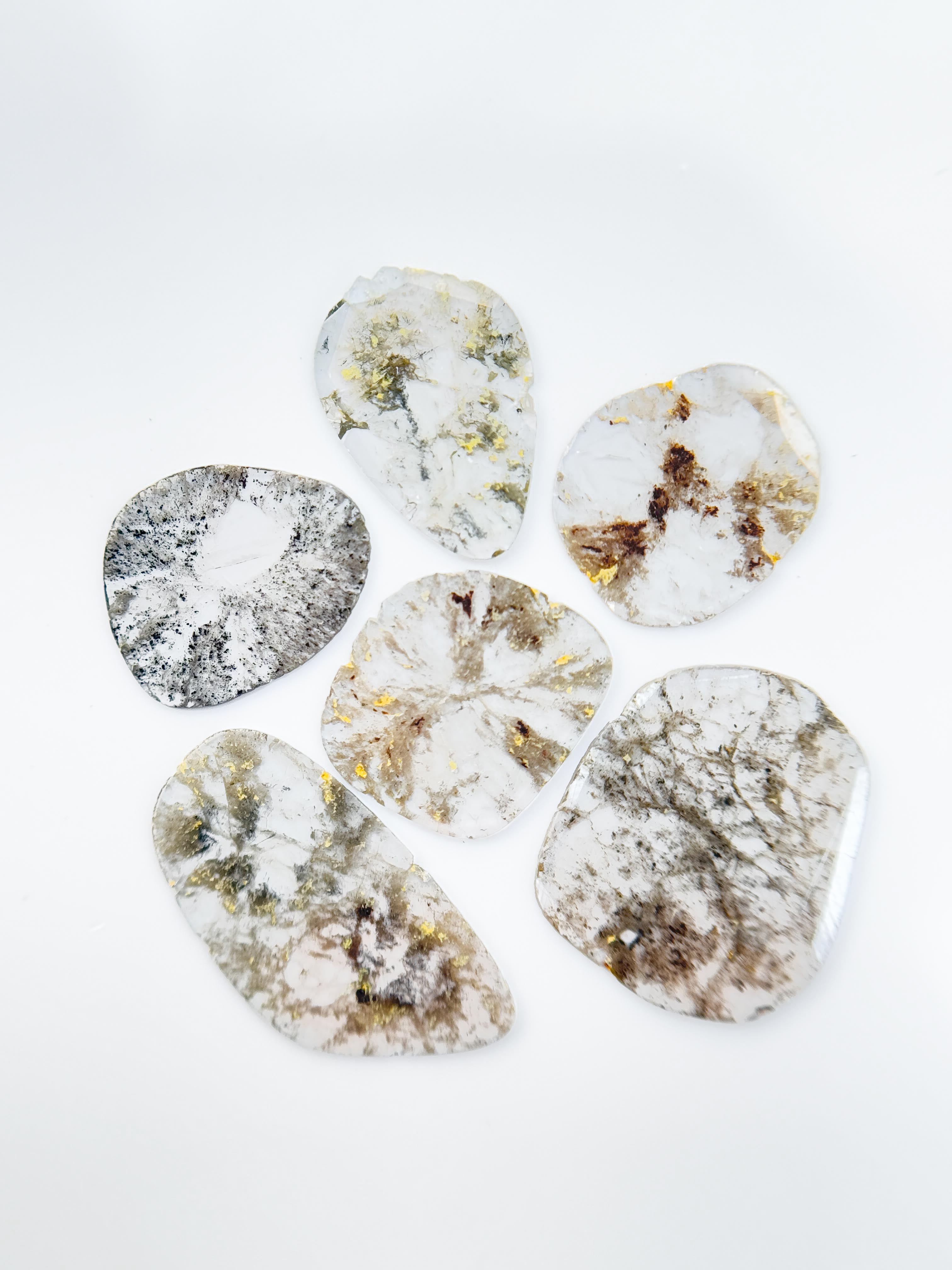 3.92 Ct Slice Rose Cut Grey Natural Salt and Pepper Diamond