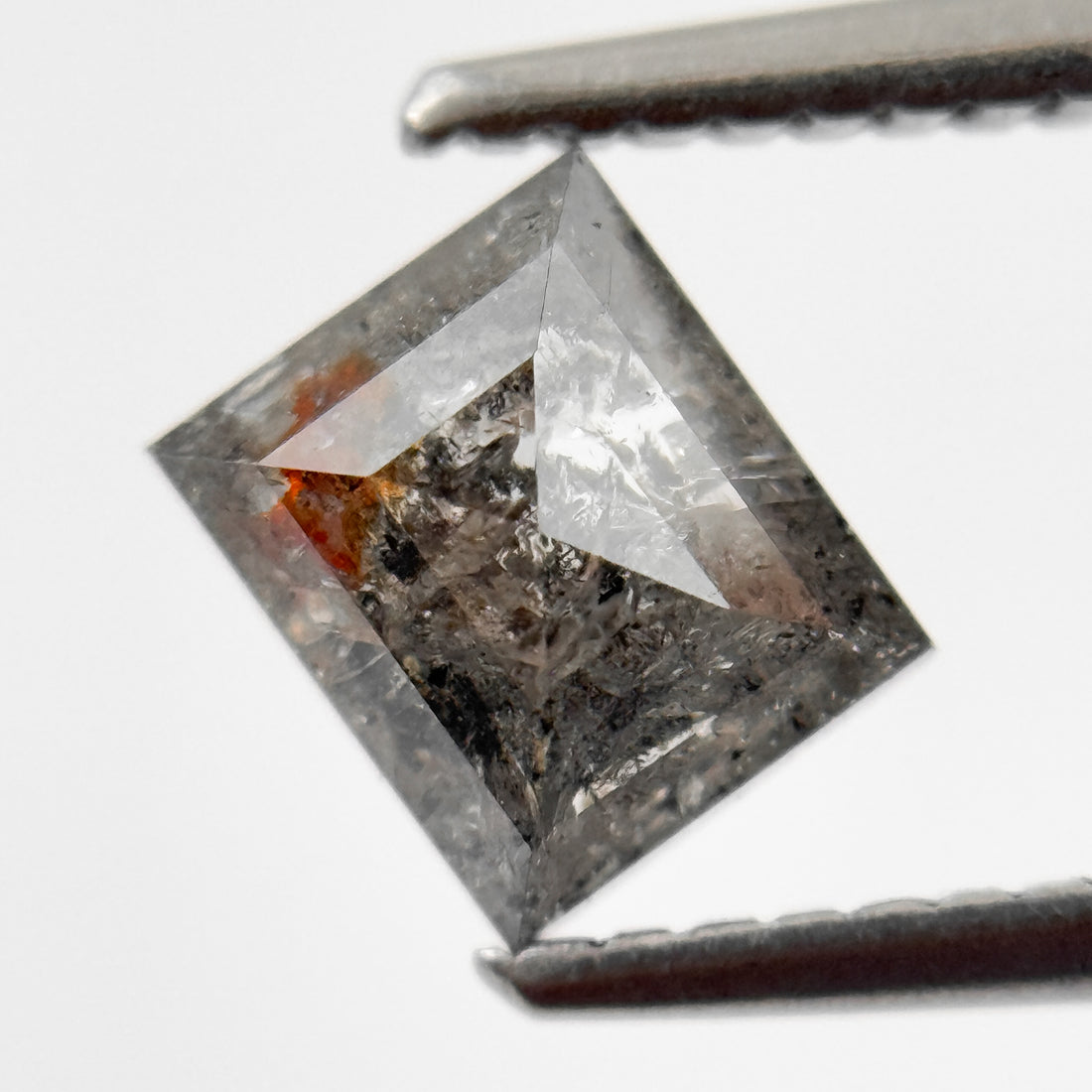 1.25 Ct Baguette Rose Cut Grey Natural Salt and Pepper Diamond