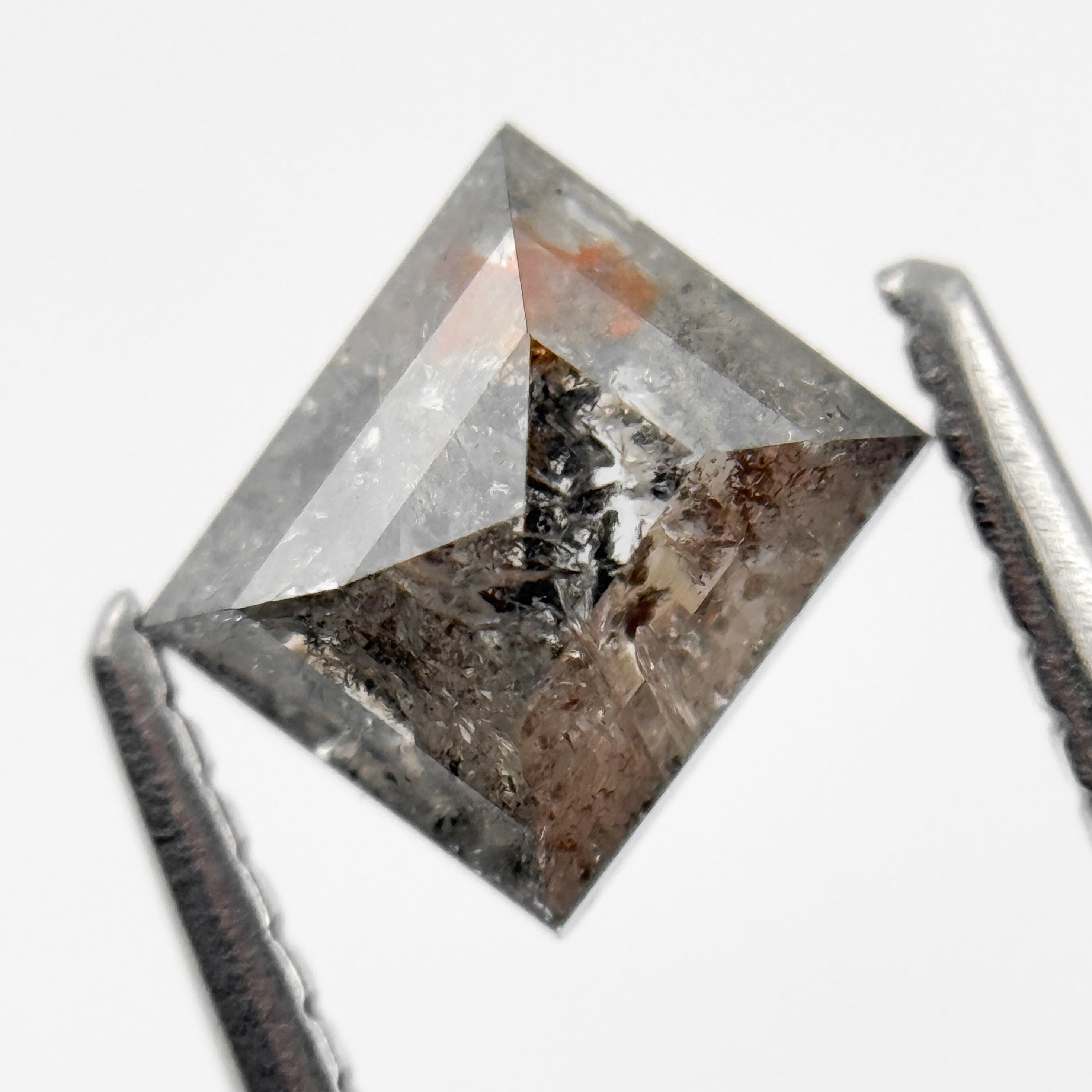 1.25 Ct Baguette Rose Cut Grey Natural Salt and Pepper Diamond