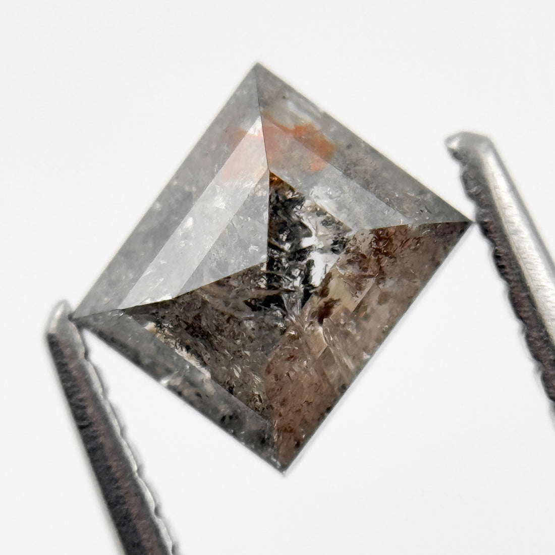 1.25 Ct Baguette Rose Cut Grey Natural Salt and Pepper Diamond
