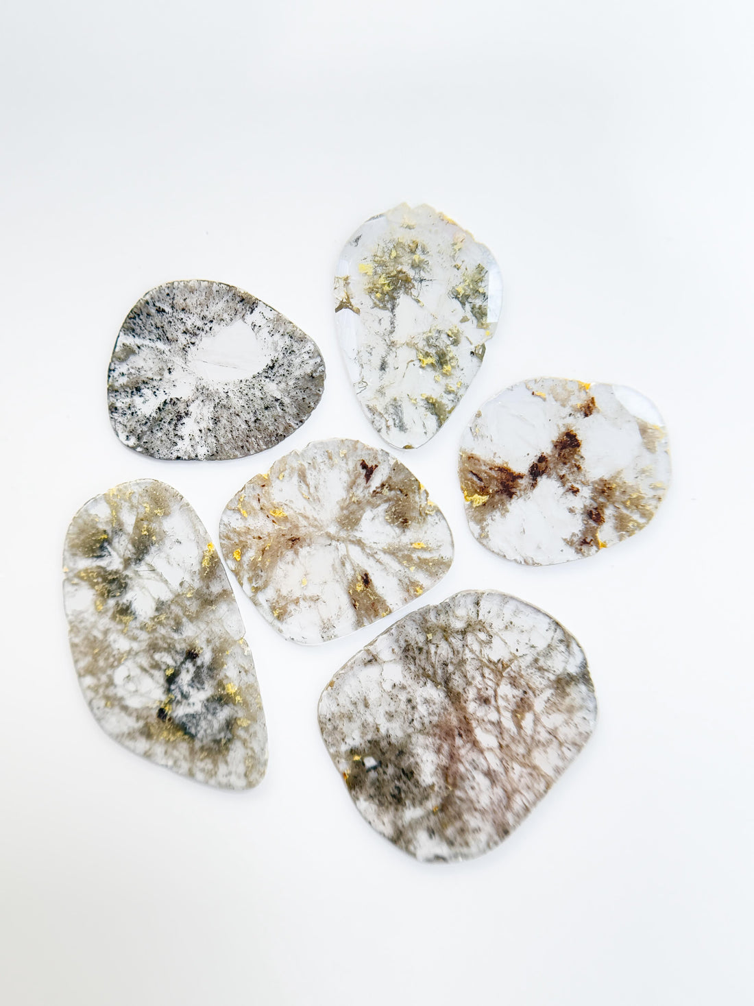 3.92 Ct Slice Rose Cut Grey Natural Salt and Pepper Diamond