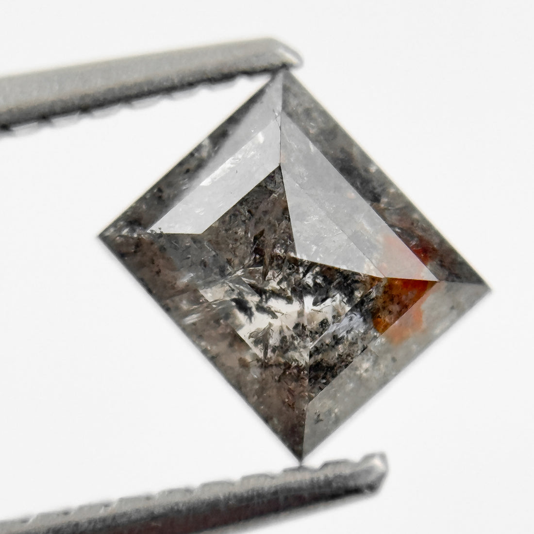 1.25 Ct Baguette Rose Cut Grey Natural Salt and Pepper Diamond