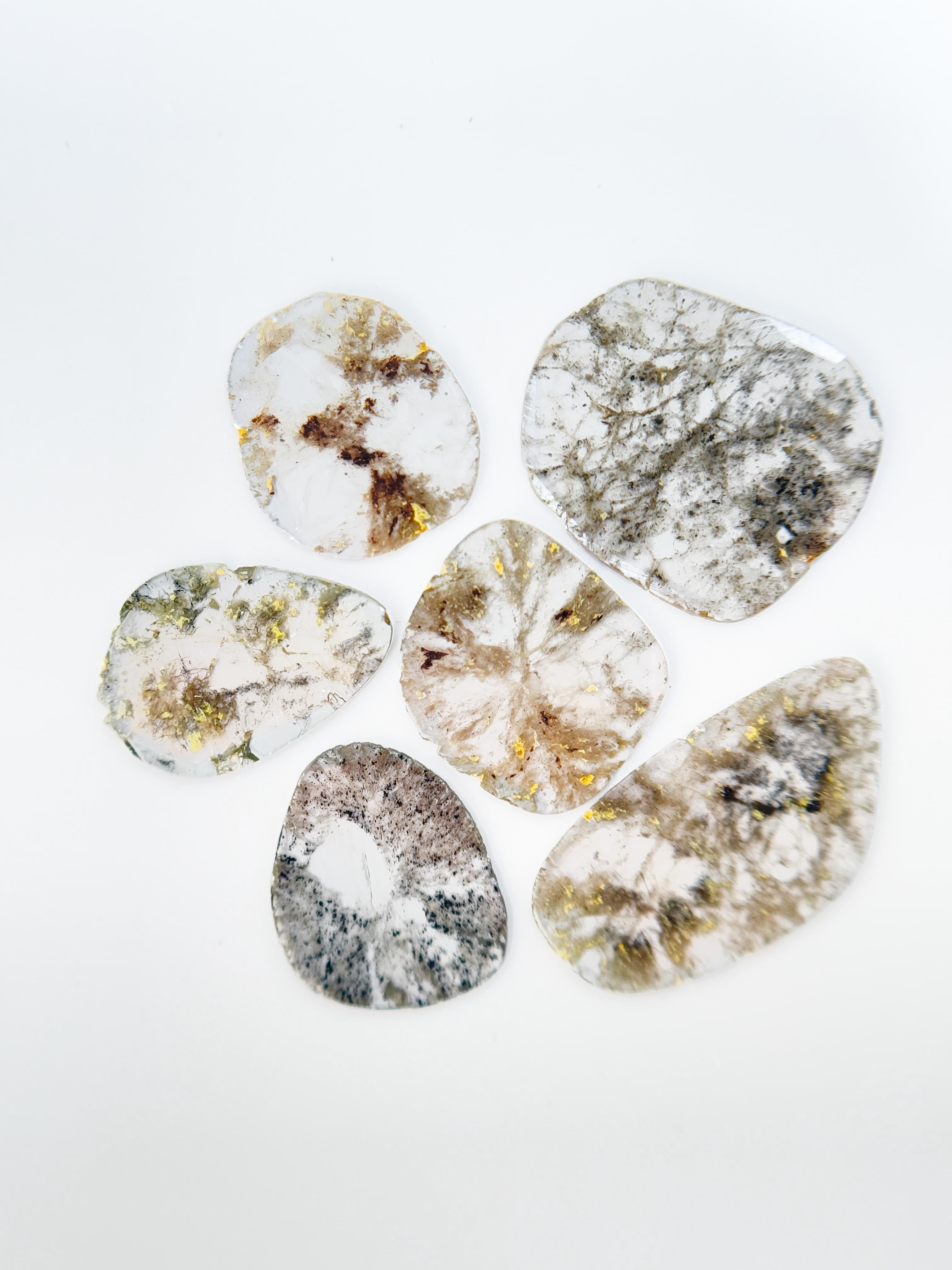 3.92 Ct Slice Rose Cut Grey Natural Salt and Pepper Diamond