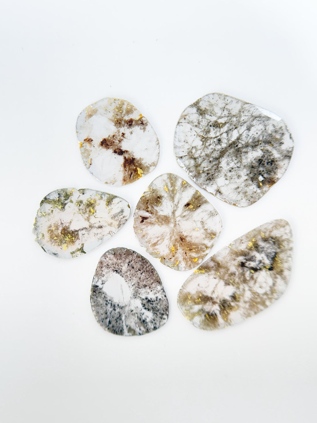 3.92 Ct Slice Rose Cut Grey Natural Salt and Pepper Diamond