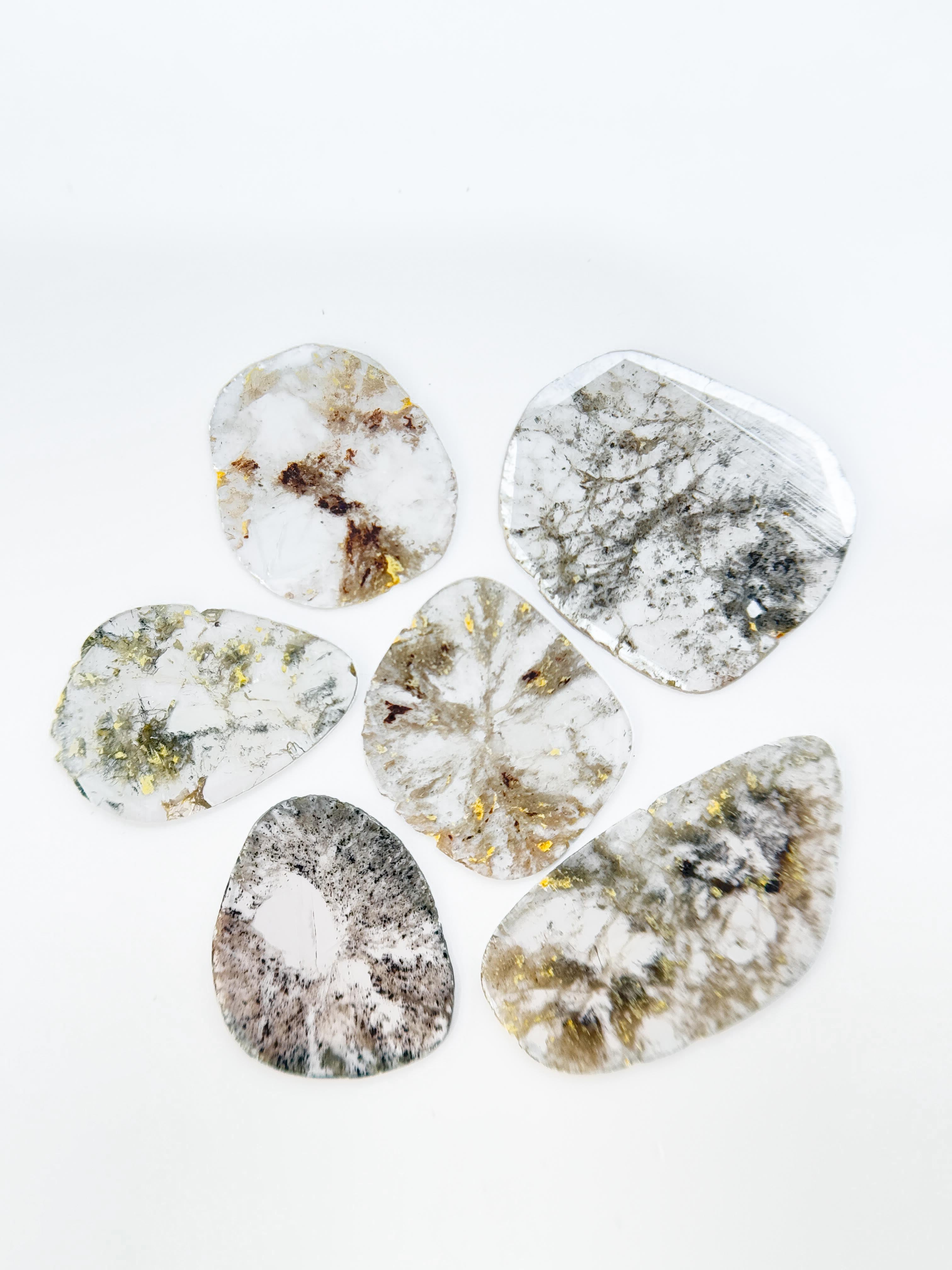 3.92 Ct Slice Rose Cut Grey Natural Salt and Pepper Diamond