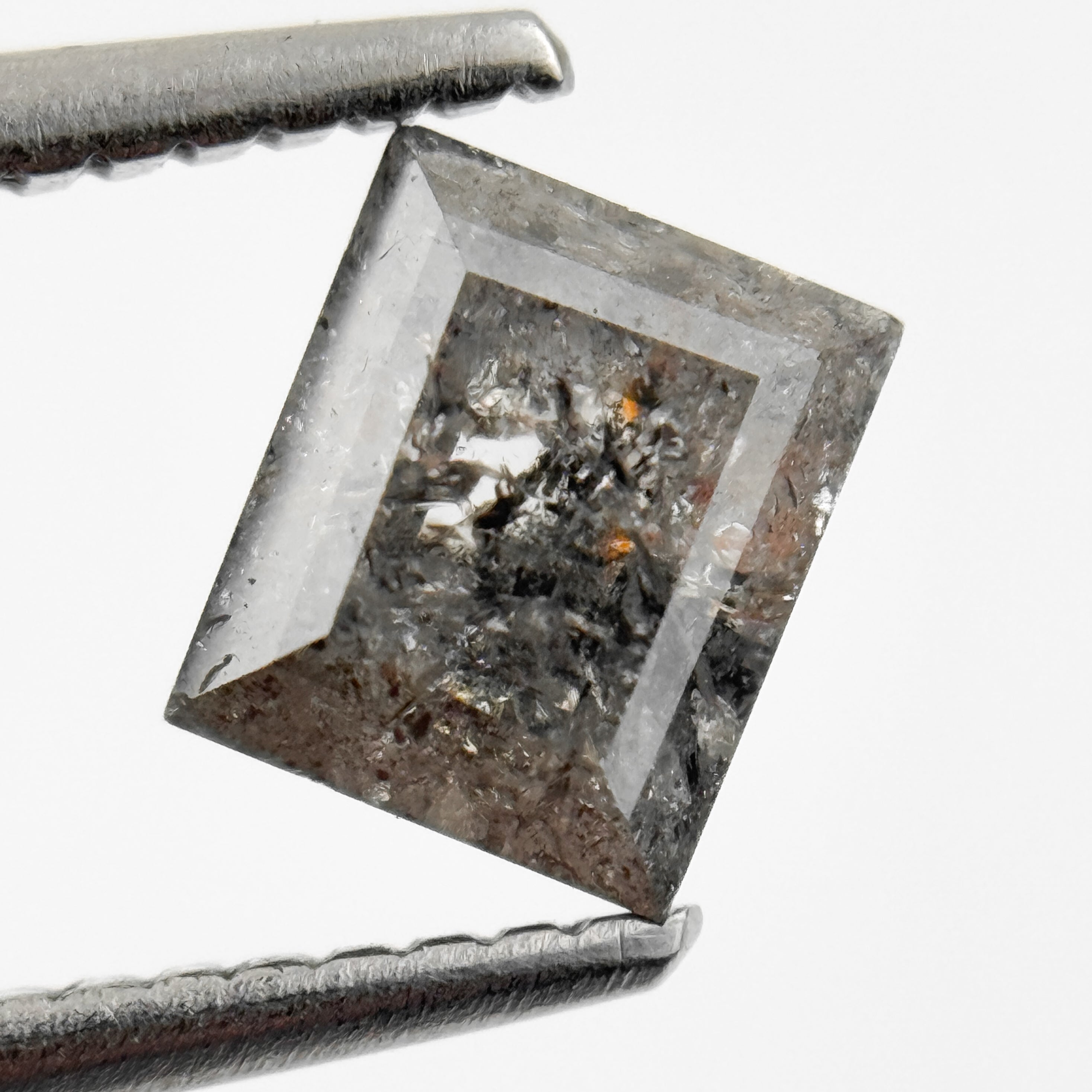 1.25 Ct Baguette Rose Cut Grey Natural Salt and Pepper Diamond