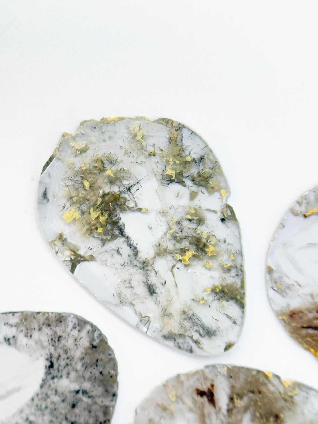 3.92 Ct Slice Rose Cut Grey Natural Salt and Pepper Diamond