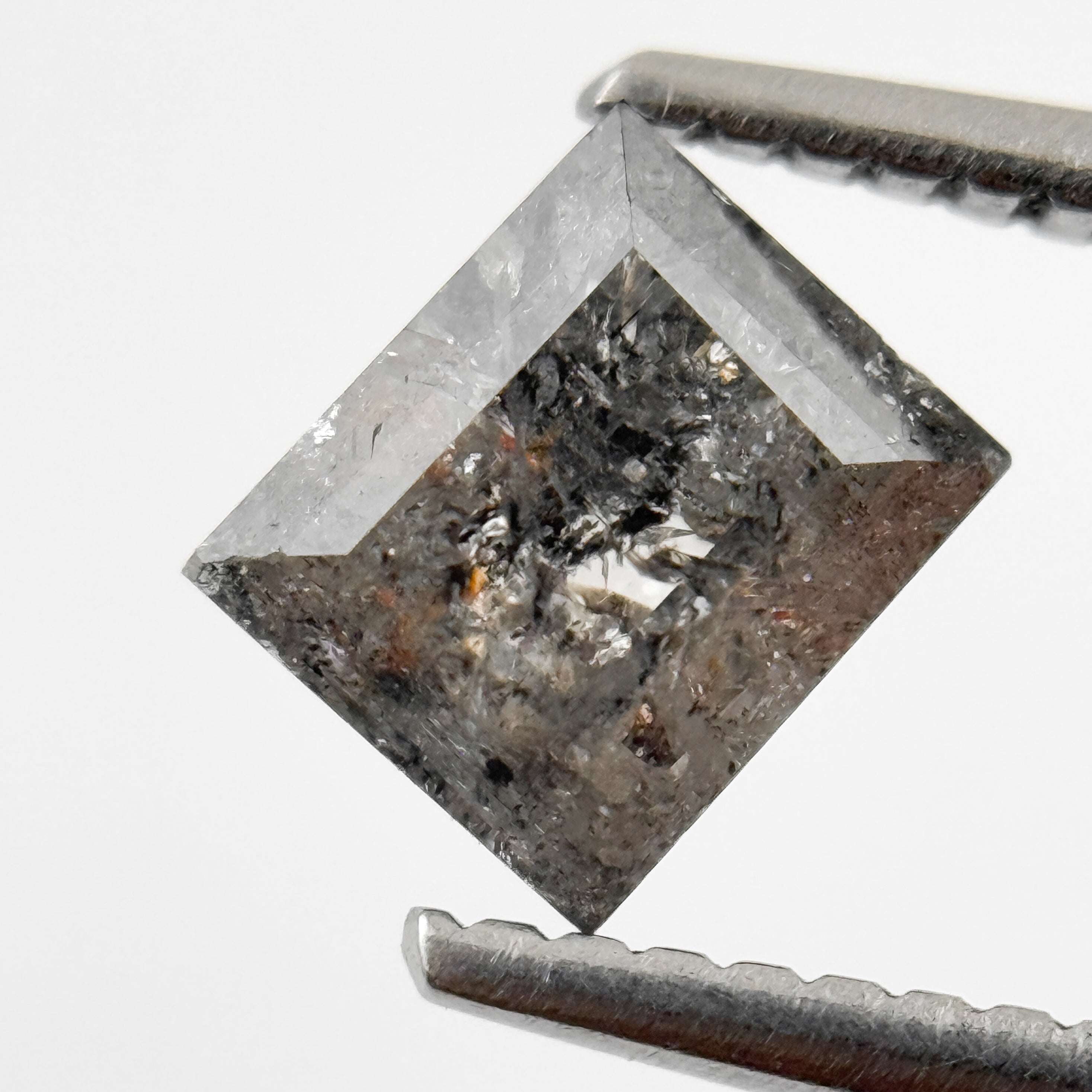 1.25 Ct Baguette Rose Cut Grey Natural Salt and Pepper Diamond